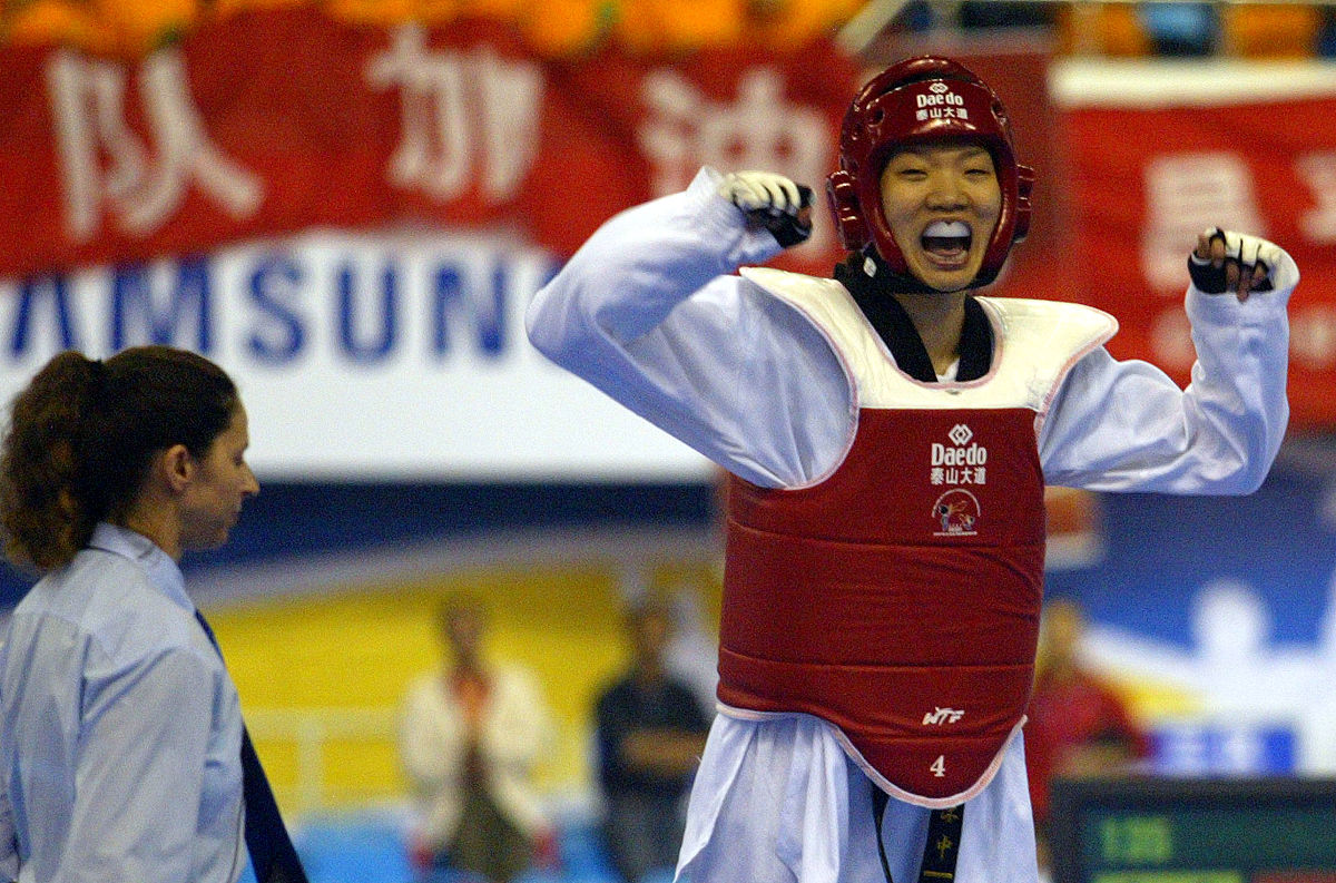 2007年5月22日,北京昌平体育馆,跆拳道世锦赛女子+72公斤级,中国选手