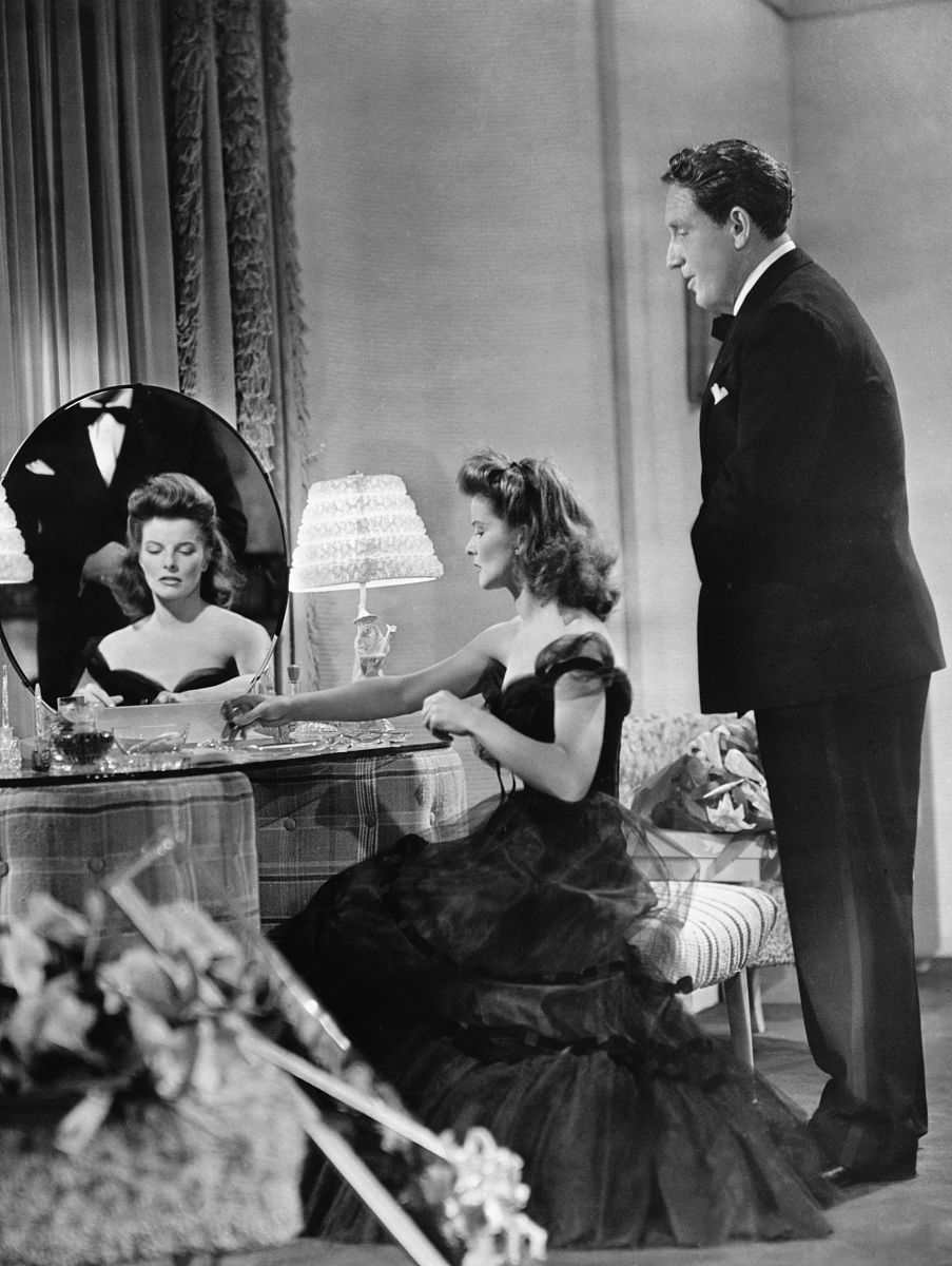(original caption) katharine hepburn and spencer tracy in mgm's 