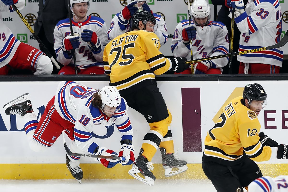 2021年3月13日,美国,2021nhl常规赛,纽约游骑兵vs波士顿棕熊.boston b