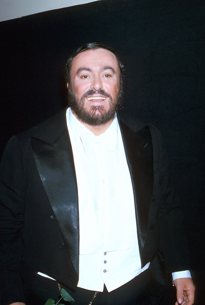 new york - 1980:  singer luciano pavarotti poses for a portrait 