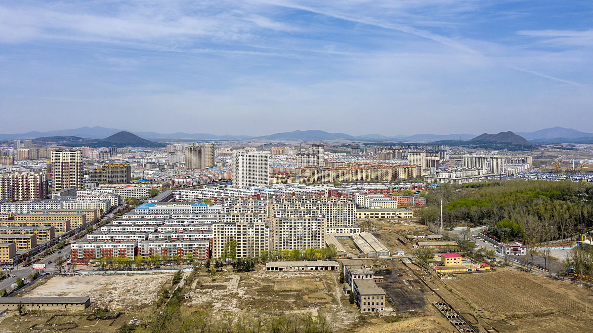 2021年4月26日,无人机航拍吉林省吉林市磐石市.