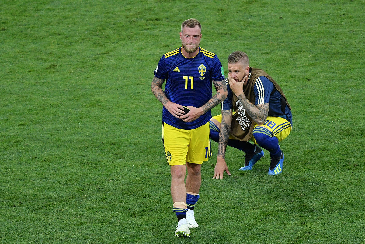 2018 sweden's players react a<strong>f</strong>ter team's 1-2 loss at the world