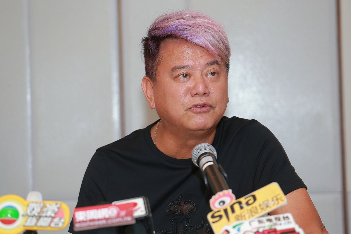 2013年6月25日,香港,香港武术导演刘家良逝世记者会. 陈百祥