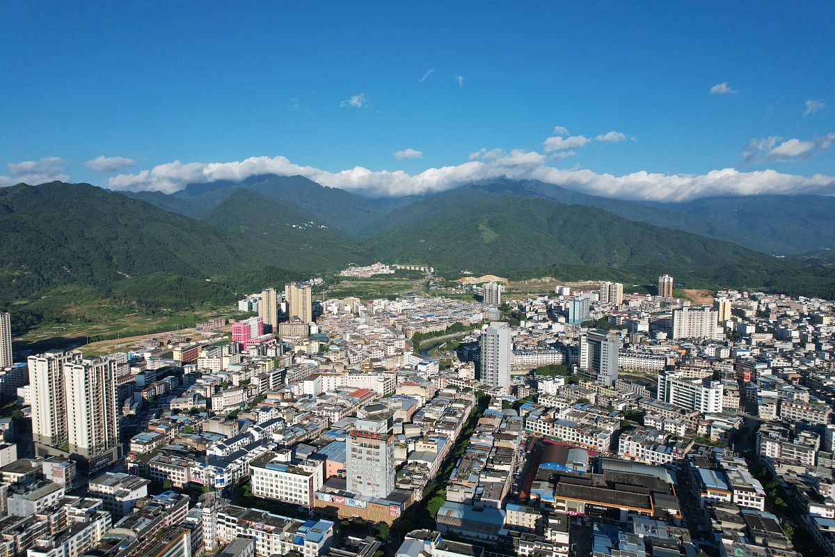 2021年7月13日,南宁,航拍上林县.