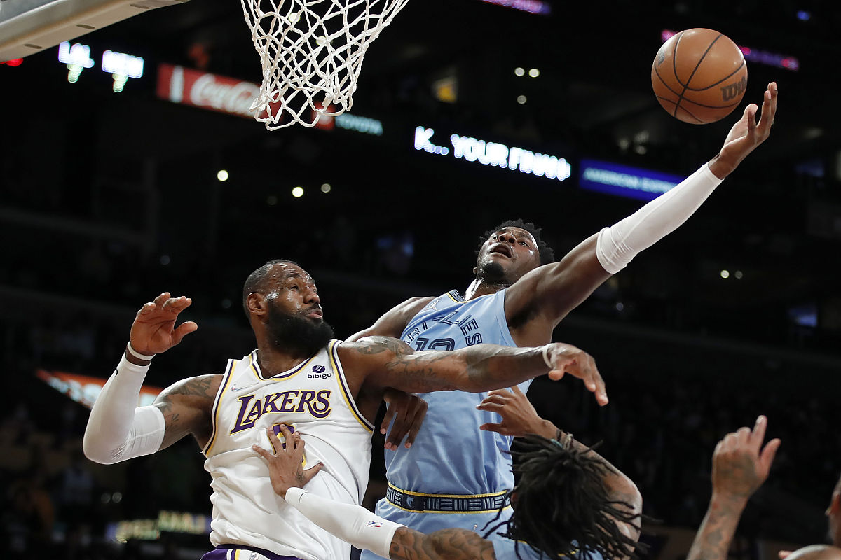 2022年1月9日,美国,21/22nba常规赛,灰熊127-119湖人.memphis grizzli