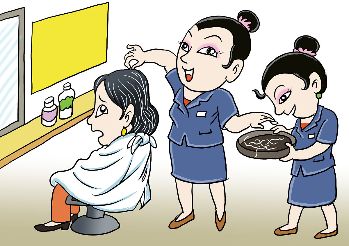 女子花4万消灭白头发,治疗方法是拔光