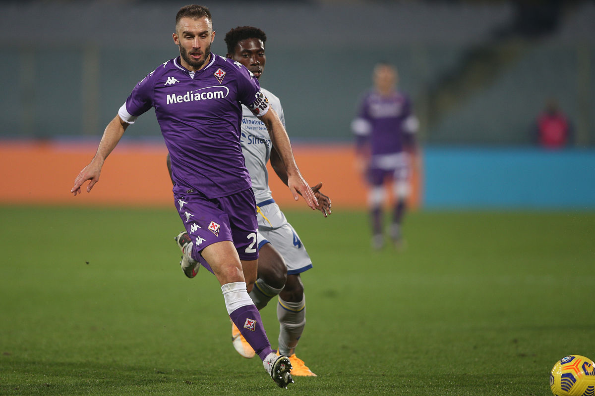 florence, italy - 19.12.2020:  g.pezzella (fiorentina) in action