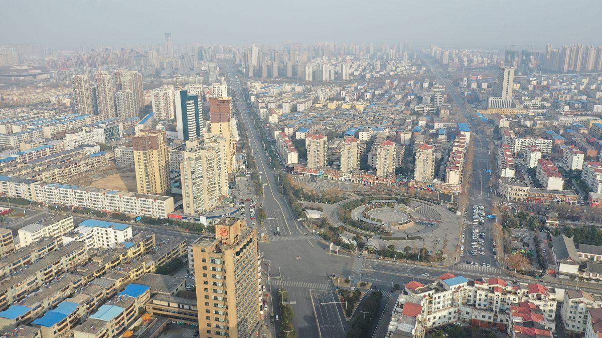 2022年1月15日,河南许昌,航拍的许昌市区.