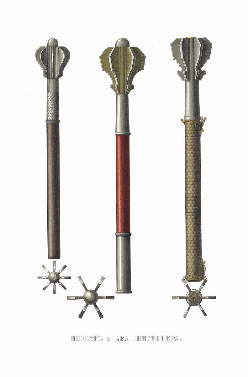 pernach and two shestopyors. from the antiquities of the russian