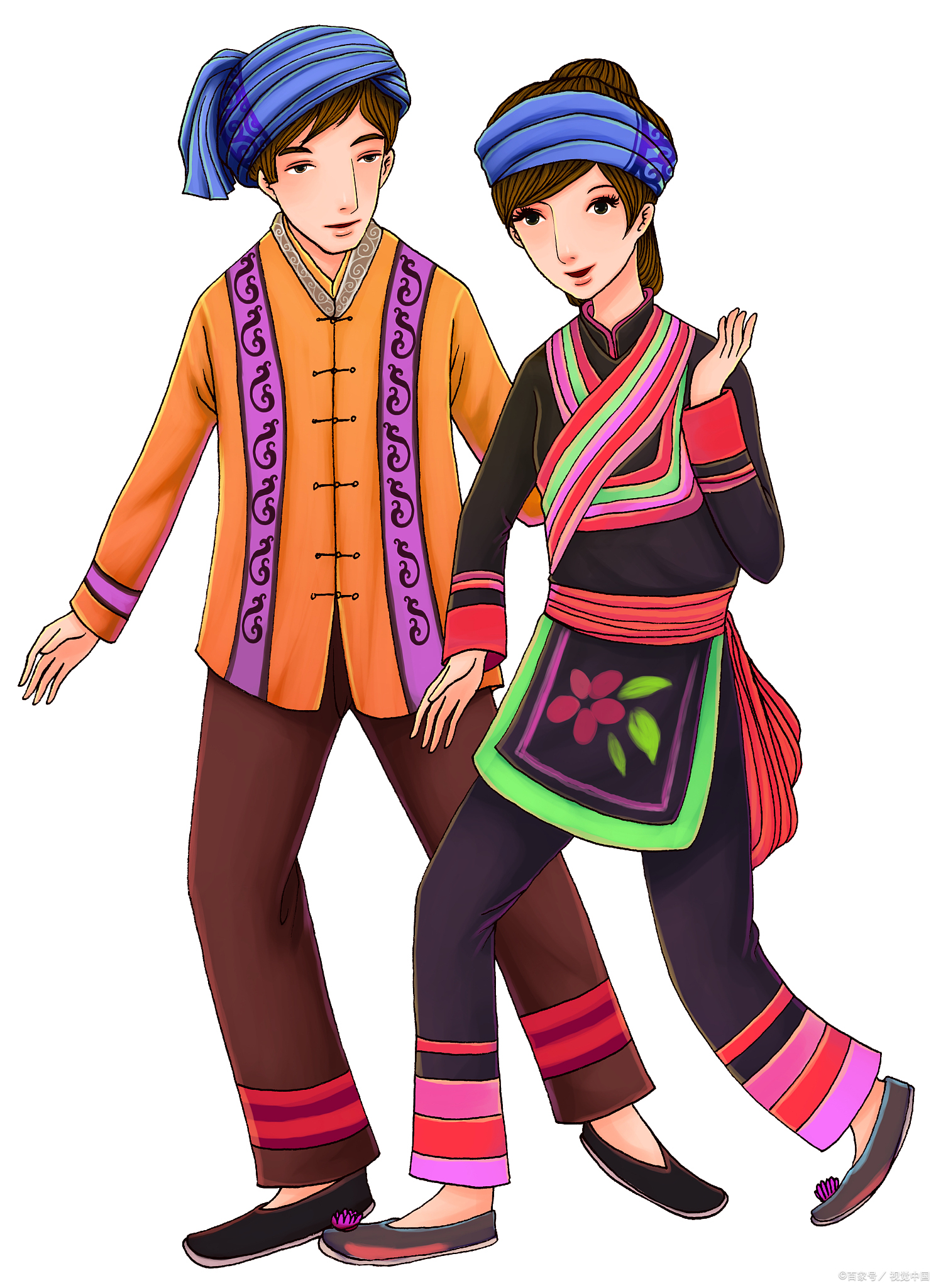 唐宋时期沙溪村畲族文化传统女神"插画姑娘"