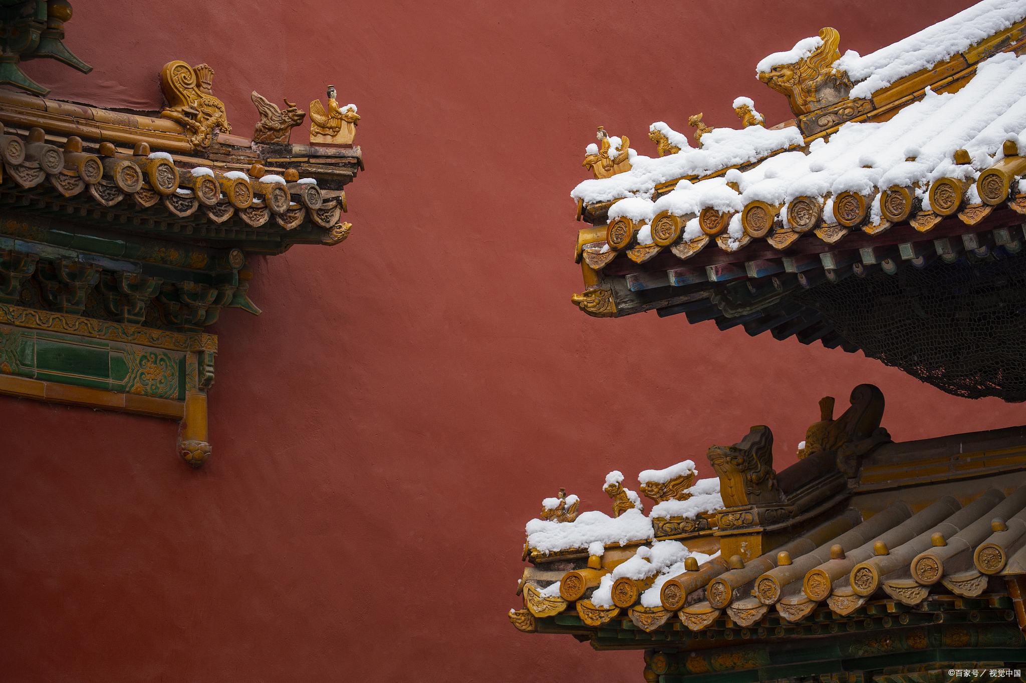 那纯净的白色,与故宫的砖墙,琉璃瓦交相辉映,仿佛把整个世界都洗涤