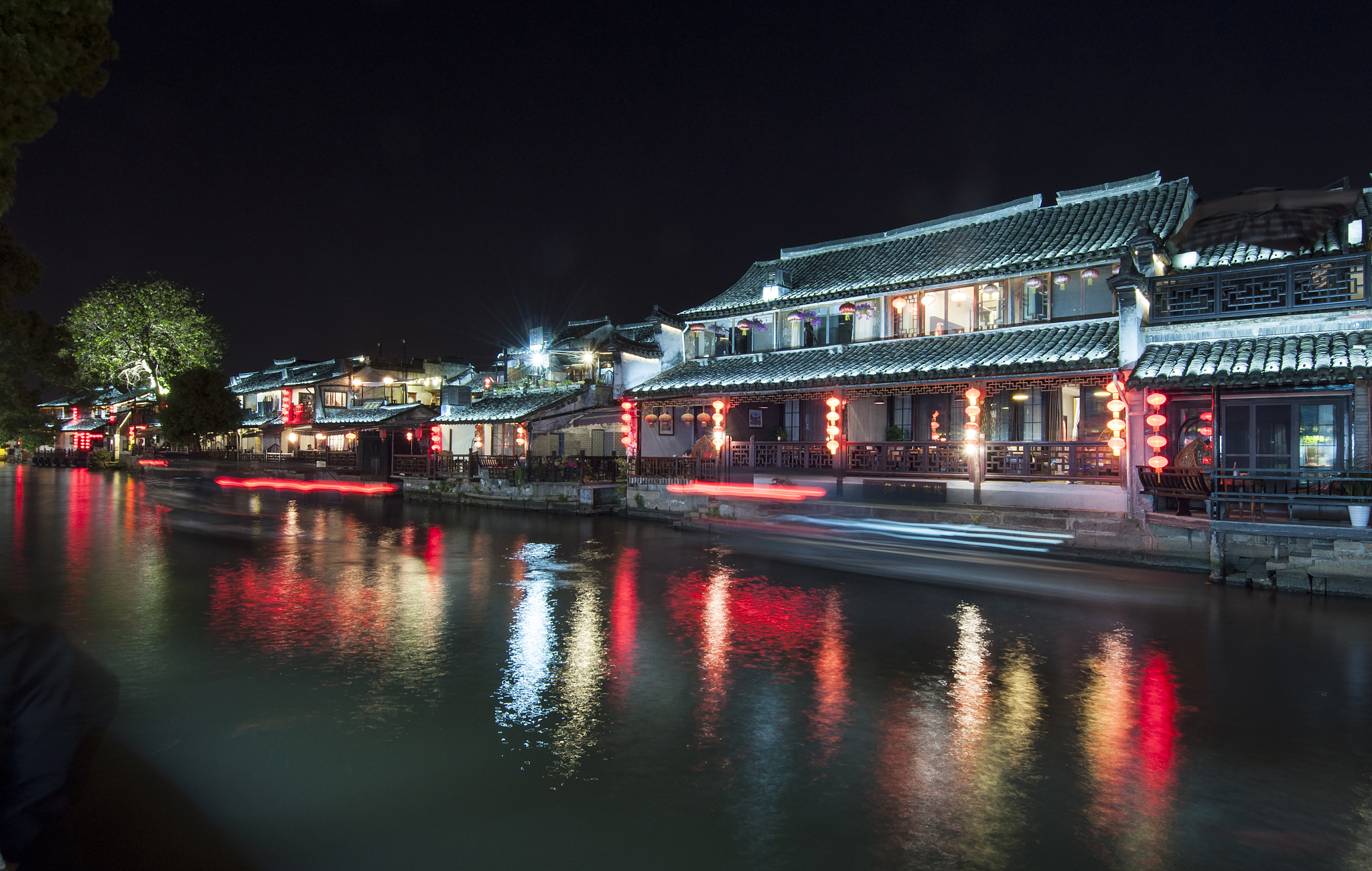 嘉兴西塘古镇夜景图片