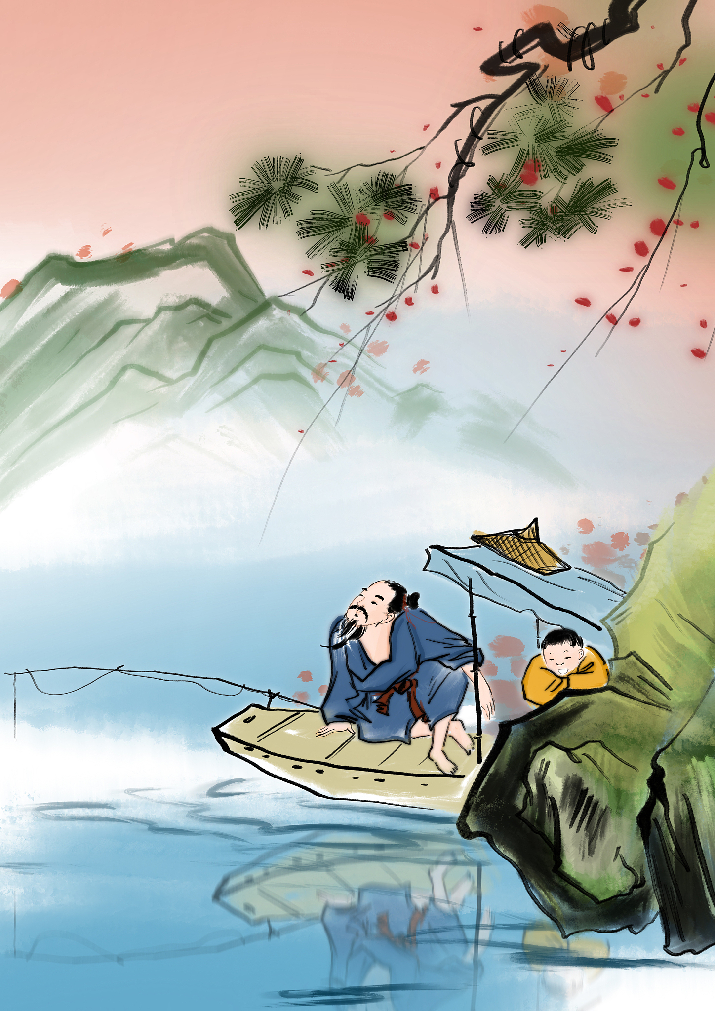 千里银河疑有路,泛槎银汉钓龙鳞