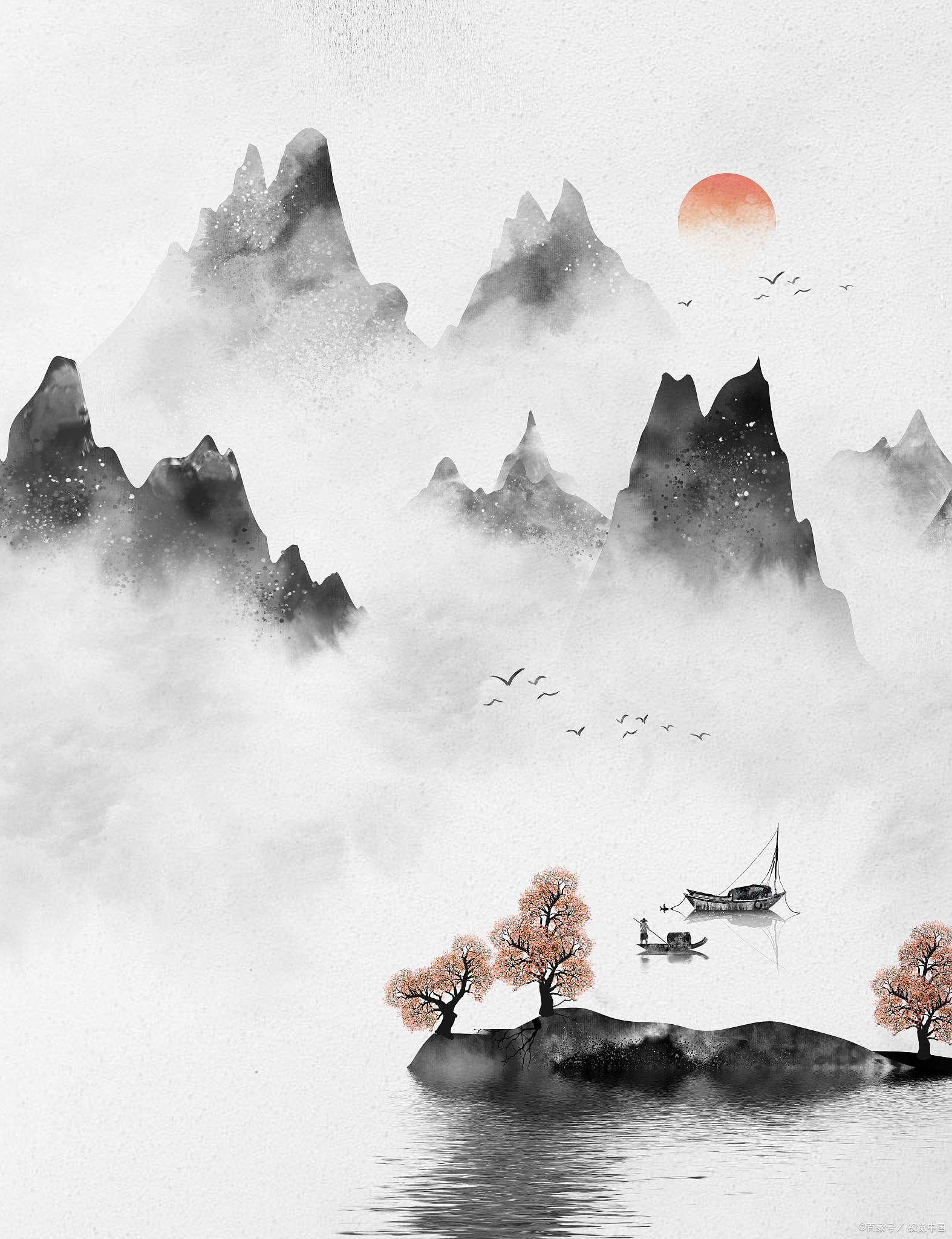 乌篷船缓缓划过,橹声欸乃,惊起岸边垂柳轻舞