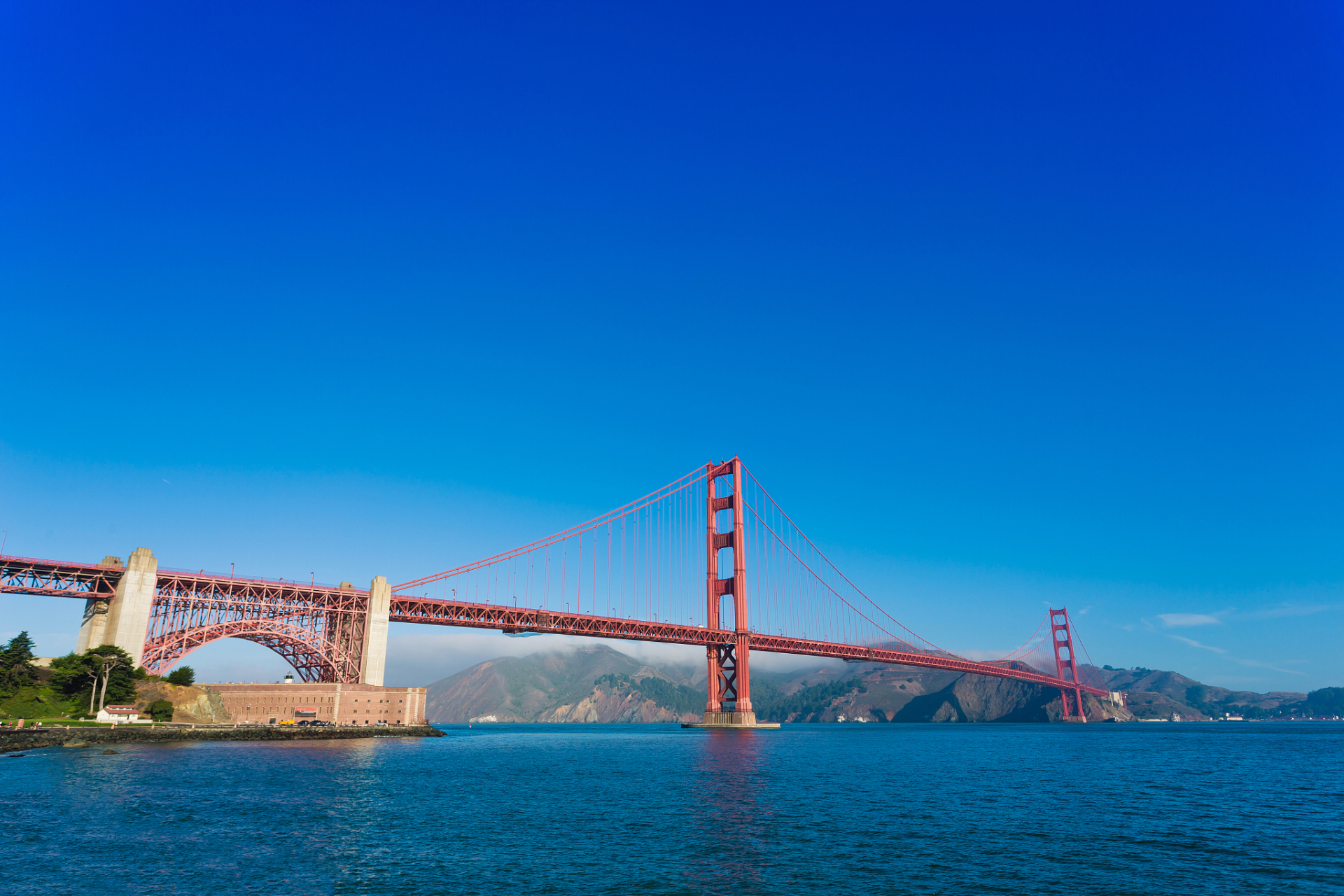 金门大桥  又称"金门海峡大桥",是美国境内连接旧金山市区和北部的