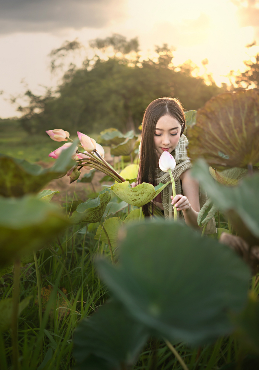 人像图片外拍荷花图片