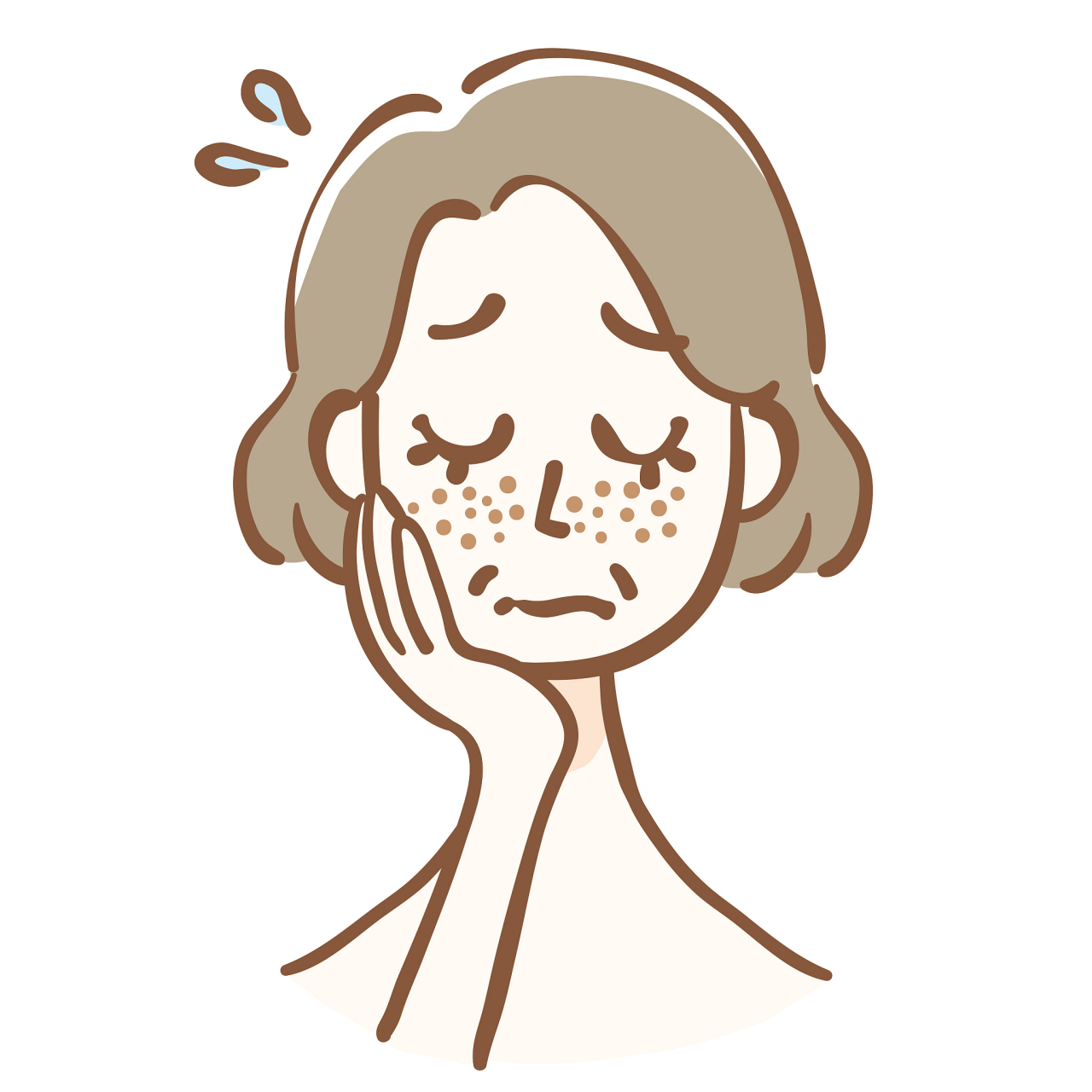 早上送完闺女我开车回去,偶然通过车内后视镜看到下巴那里的皮肤有些