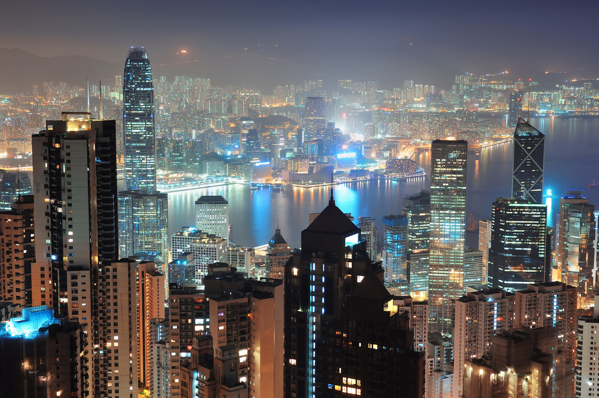 香港湾仔夜景图片