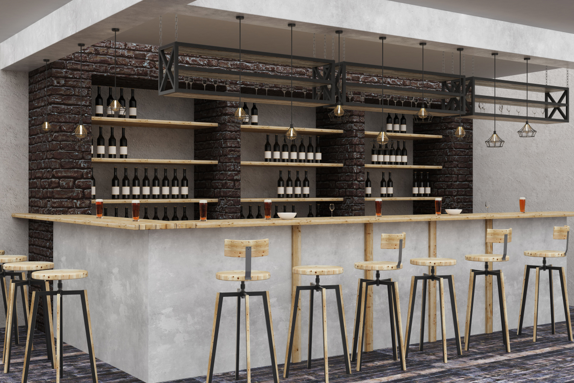 复古风格的小酒馆装修可以为顾客带来一种怀旧的氛围,让人感受到浓厚