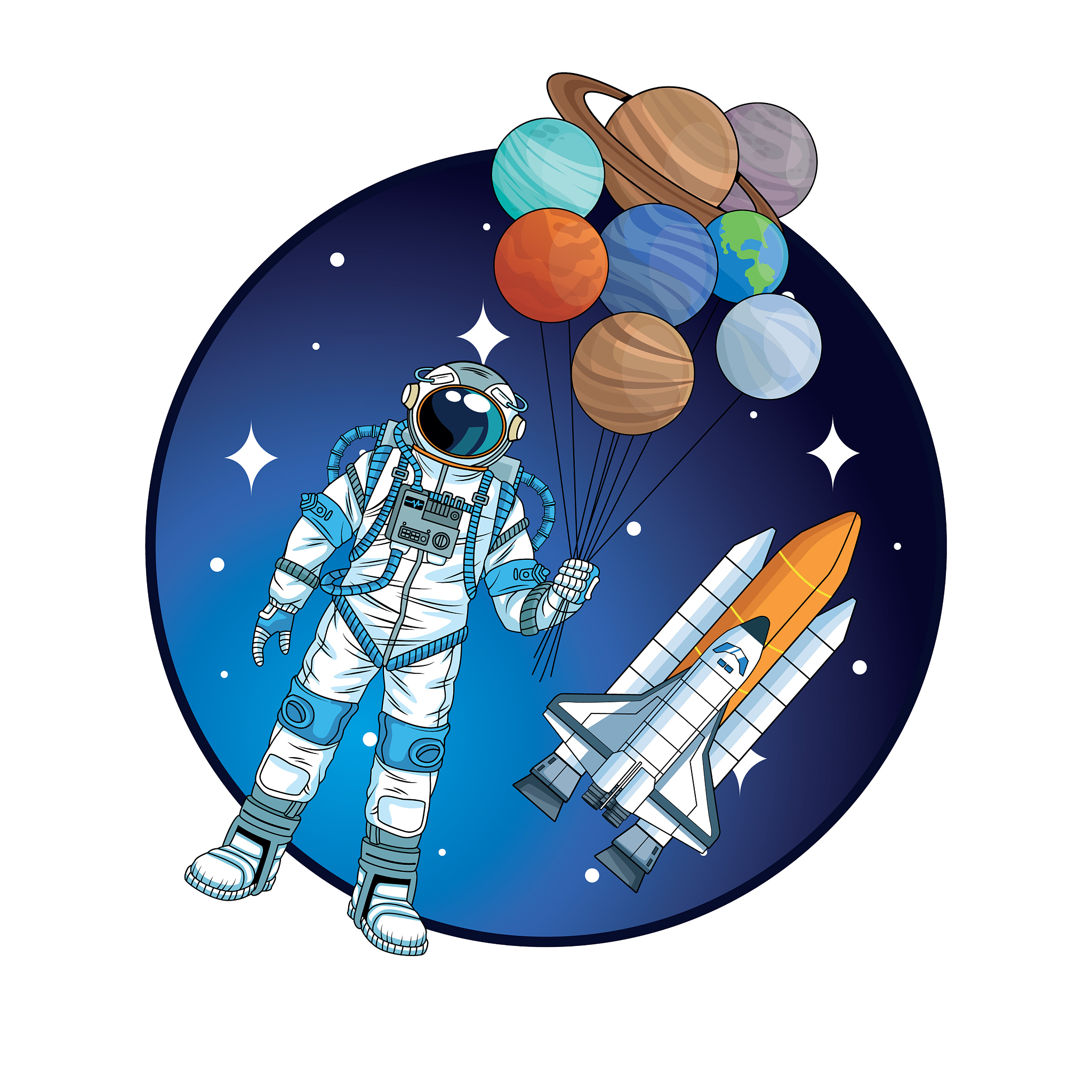 火箭发射照片头像神舟十九号发射环创卡通图片航天飞船升空 卡通图