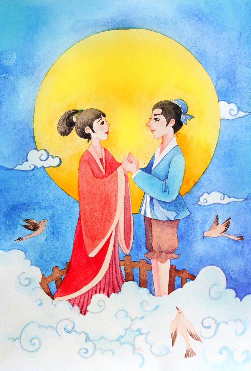 《牛郎织女》   传说织女是天上的仙女,能织出美丽的云彩.