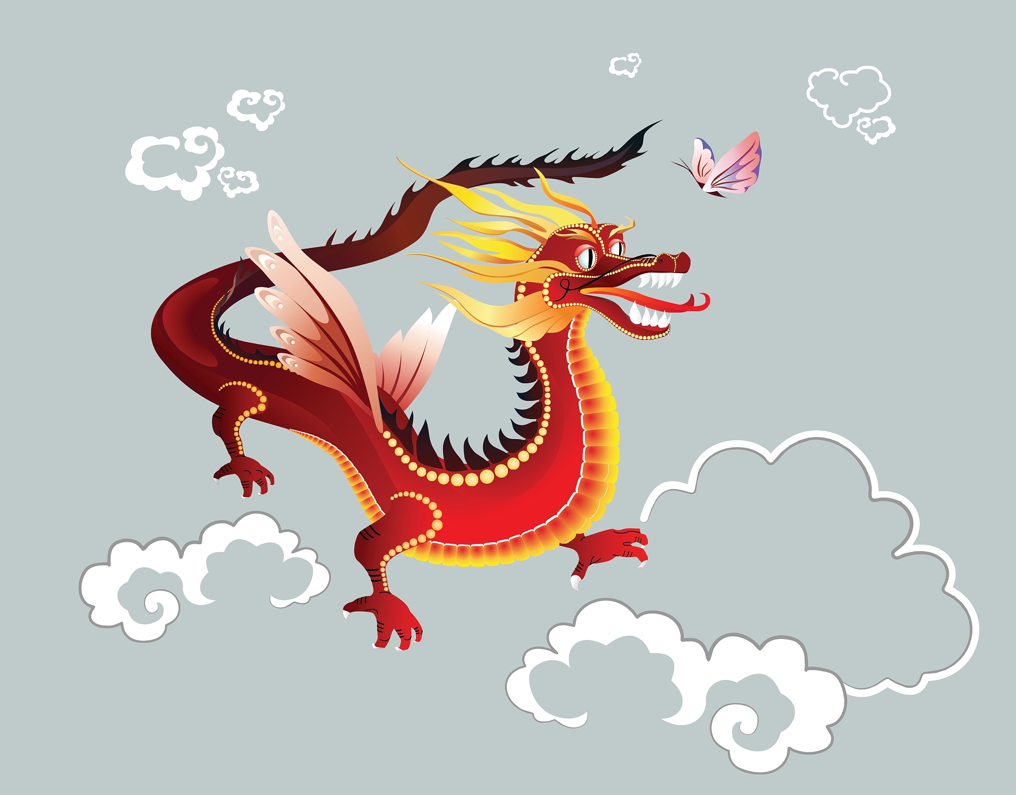 卡通图片浪涛中的蛟龙与朝阳飞天龙卡通图片大全祥瑞龙的图片飞龙卡通