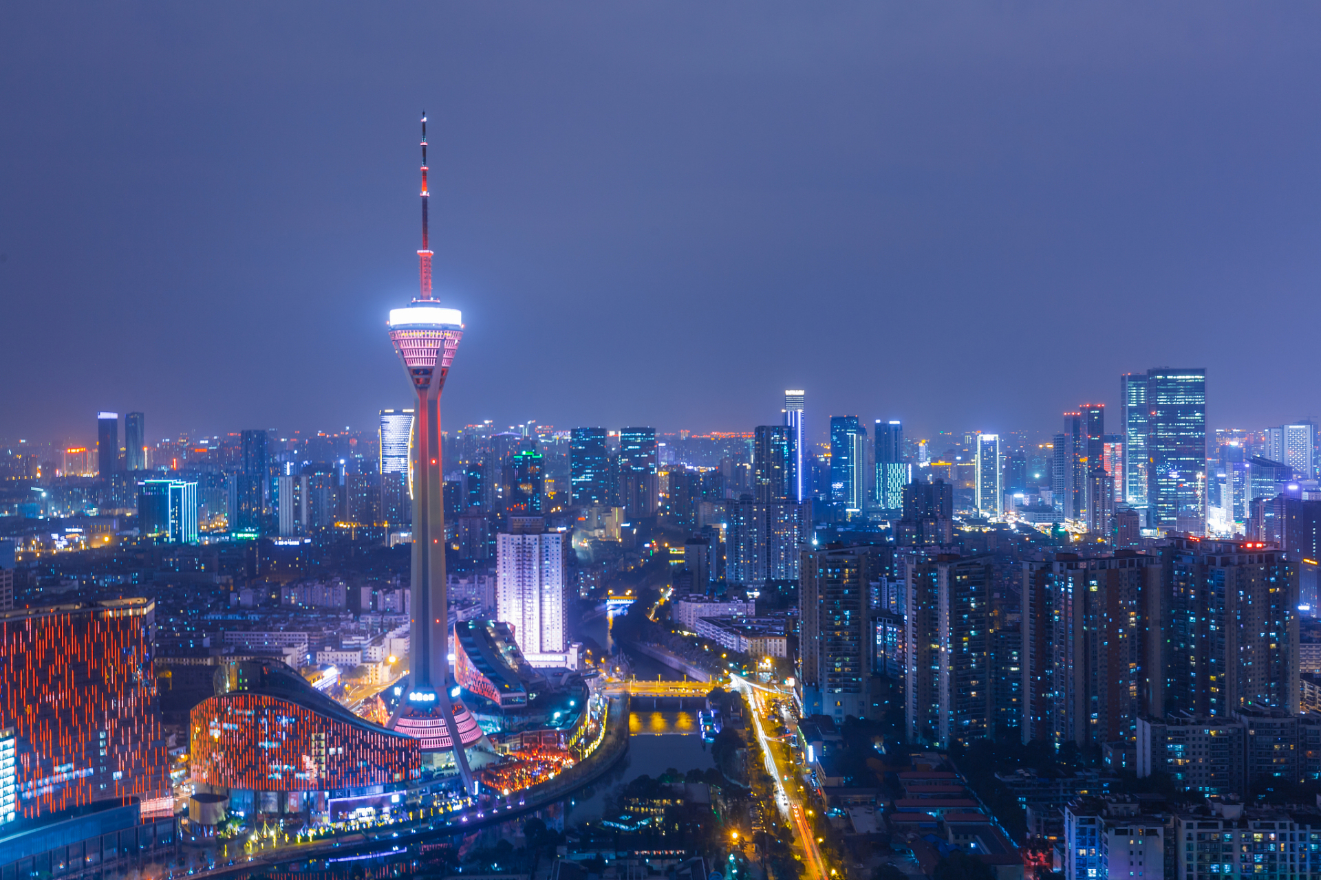 电视塔夜景照片图片