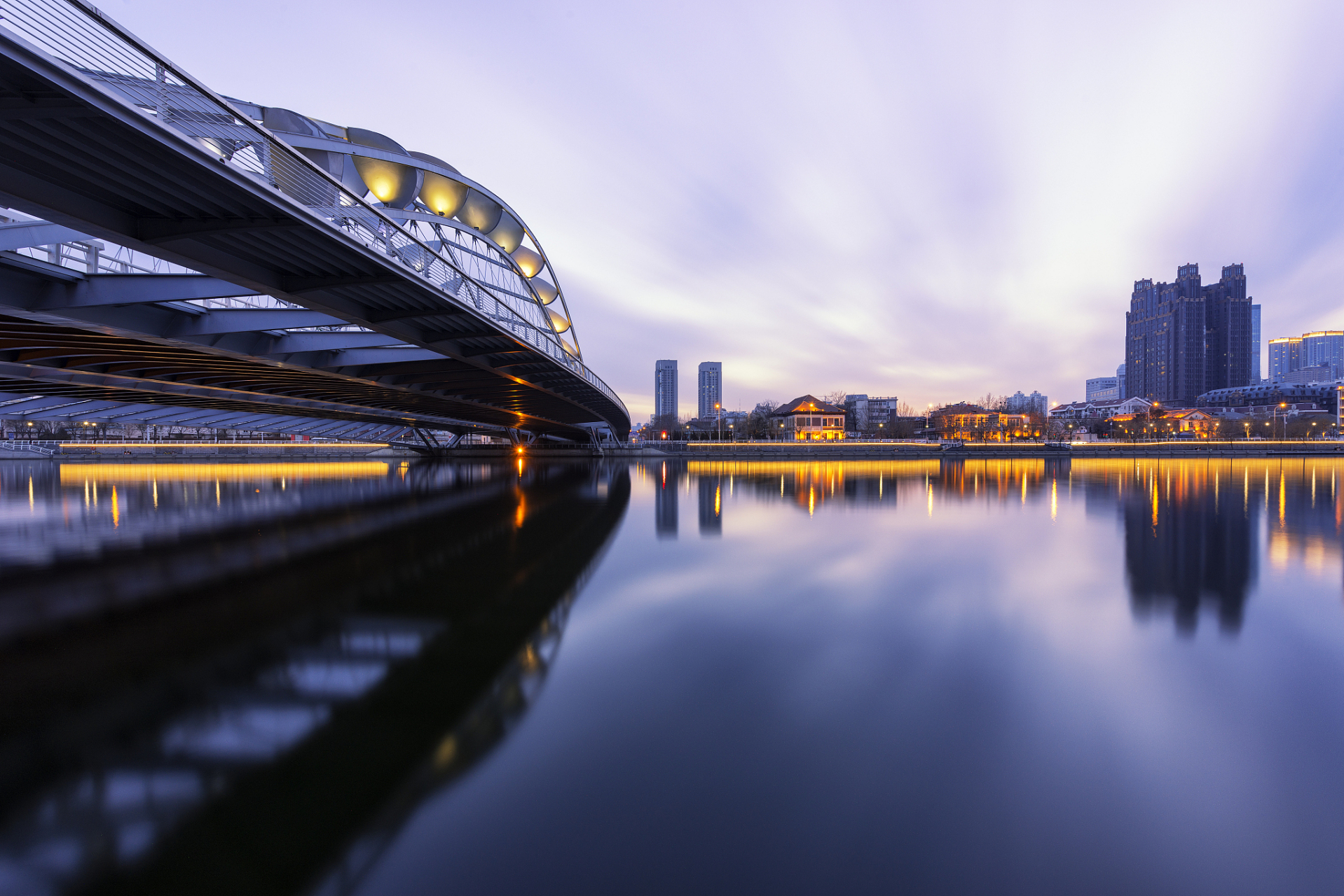 天津海河,很美的桥和景色