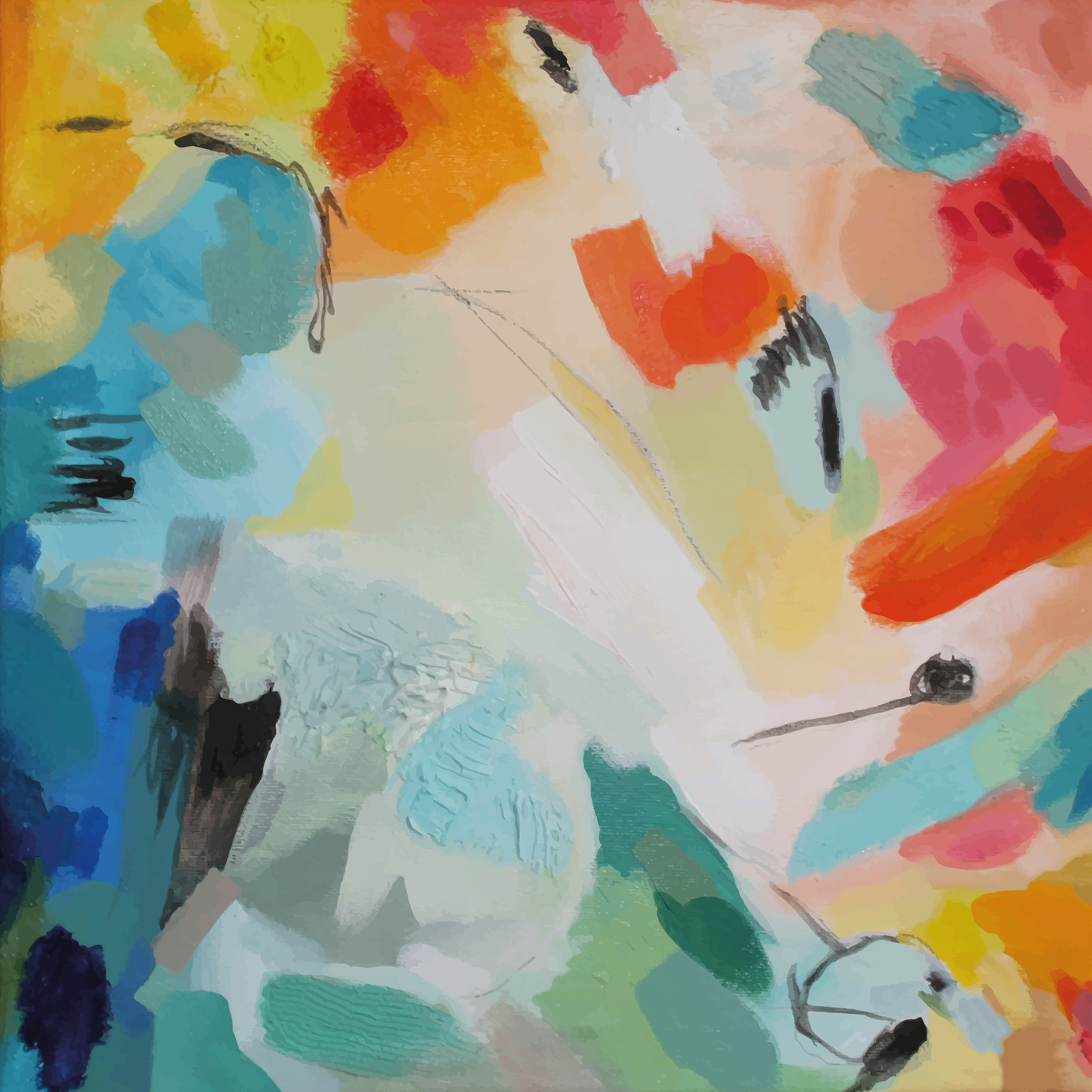 抽象画泼彩画大色块#ai绘画