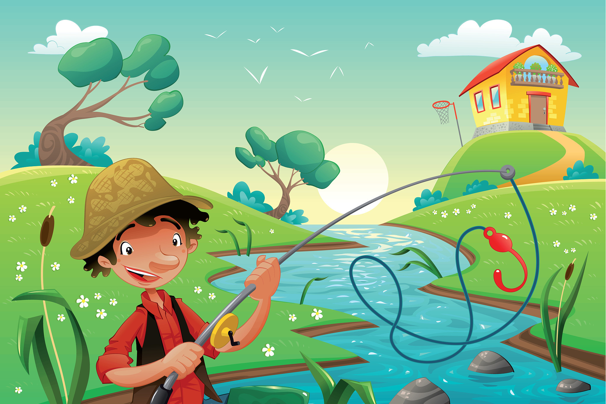 在宁静的清晨,我坐在河边,感受着自然的美好