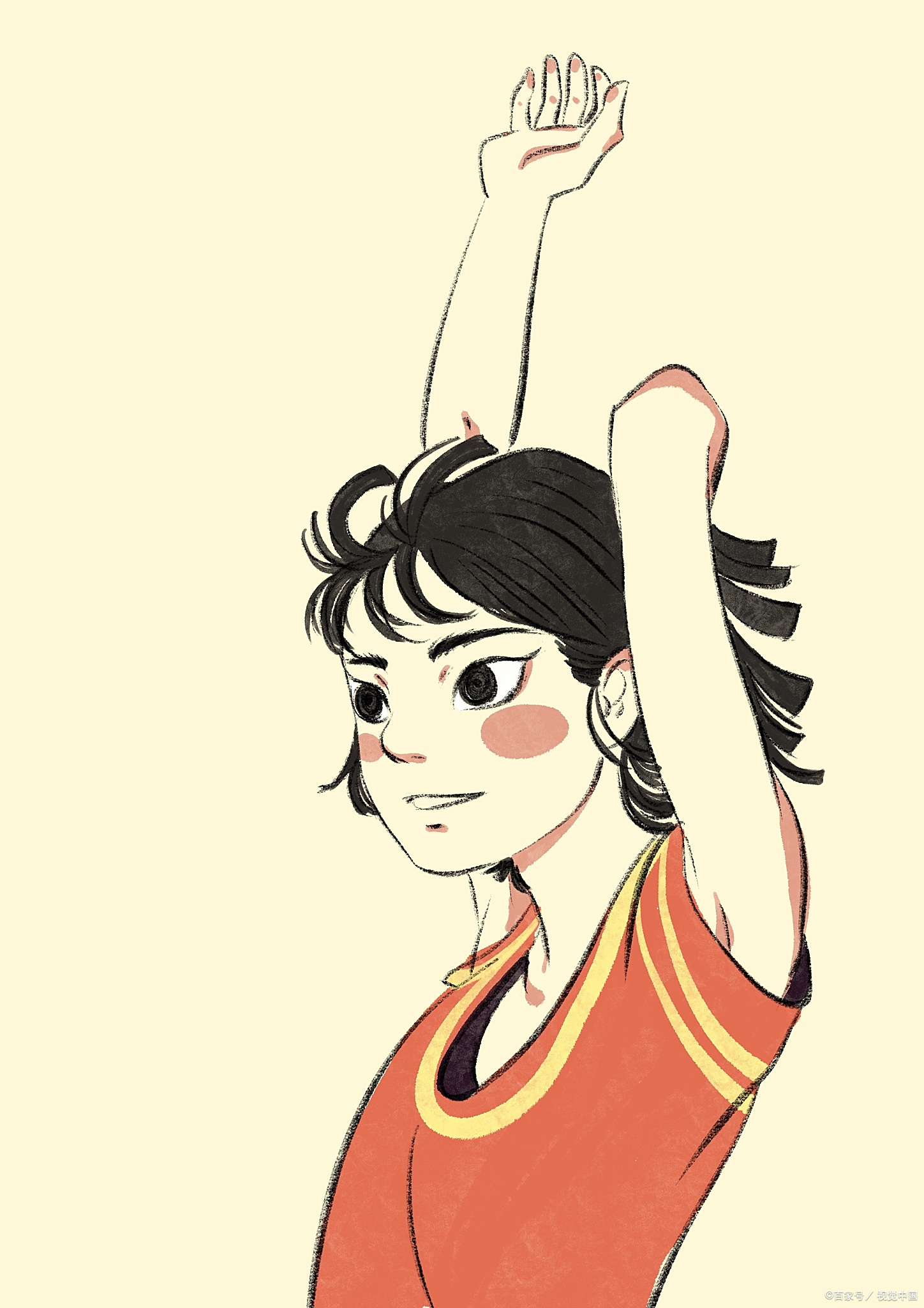 桑葚干10粒 每小时起来接水走动♀ #春日养生季#伸伸胳膊扭扭腰卡通