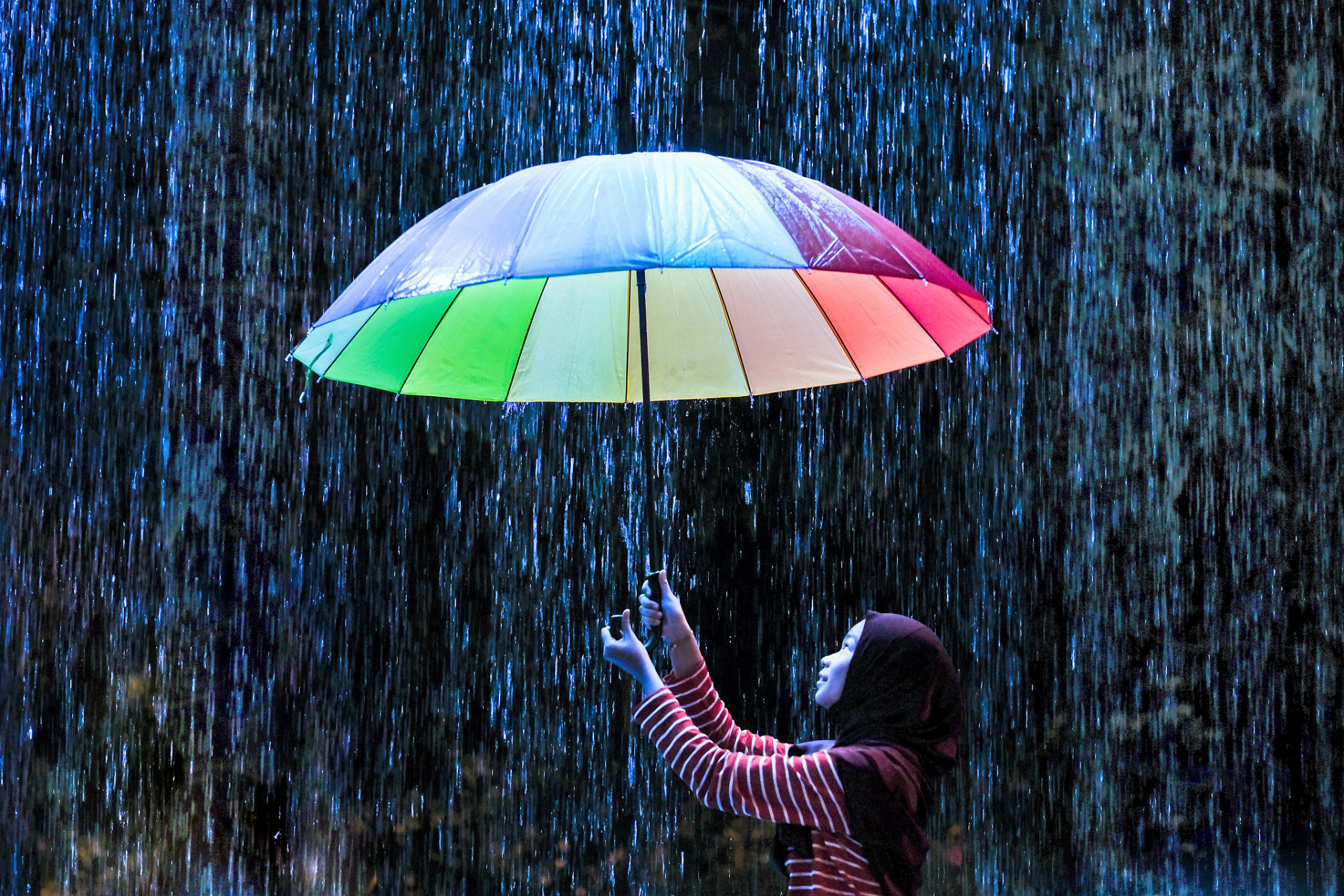 雨伞伤感图片雨中图片