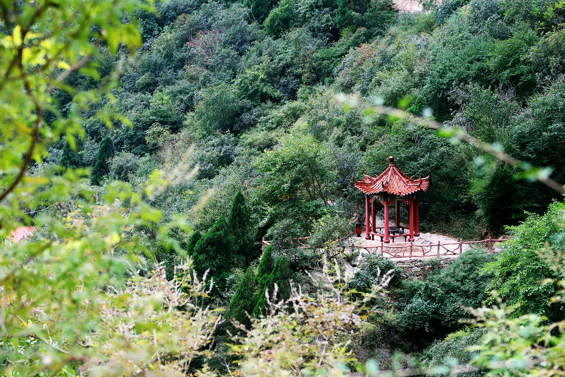 说沿东外环向南走,穿过老虎山隧道继续往南走穿过药乡森林公园,过了望