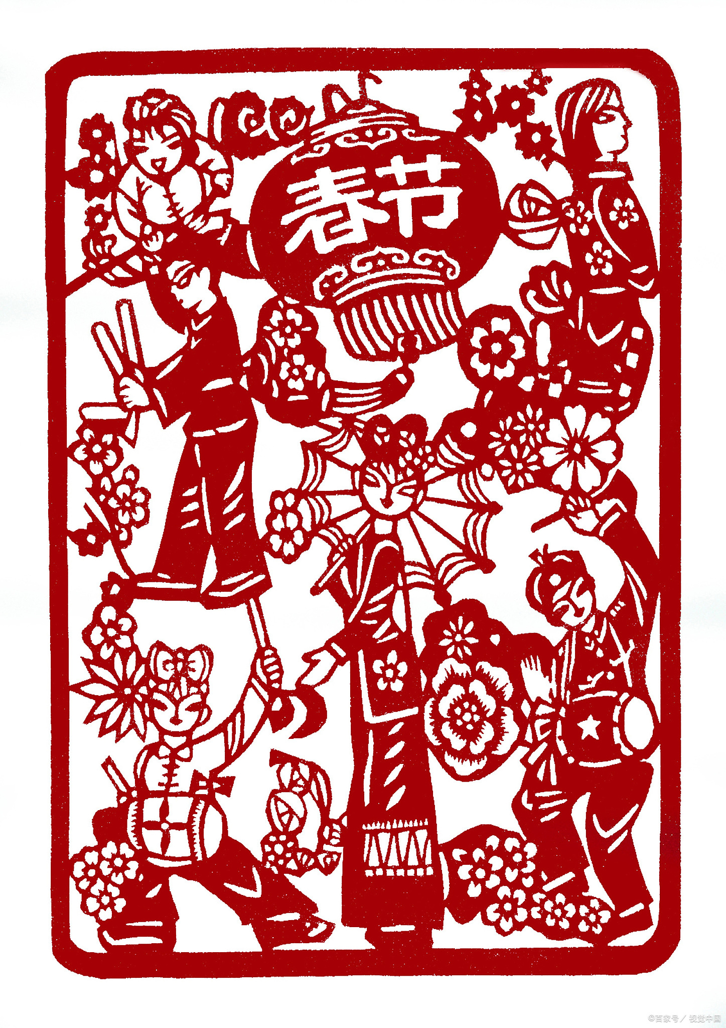 幅《百子闹春图》在腊月寒风中舒展