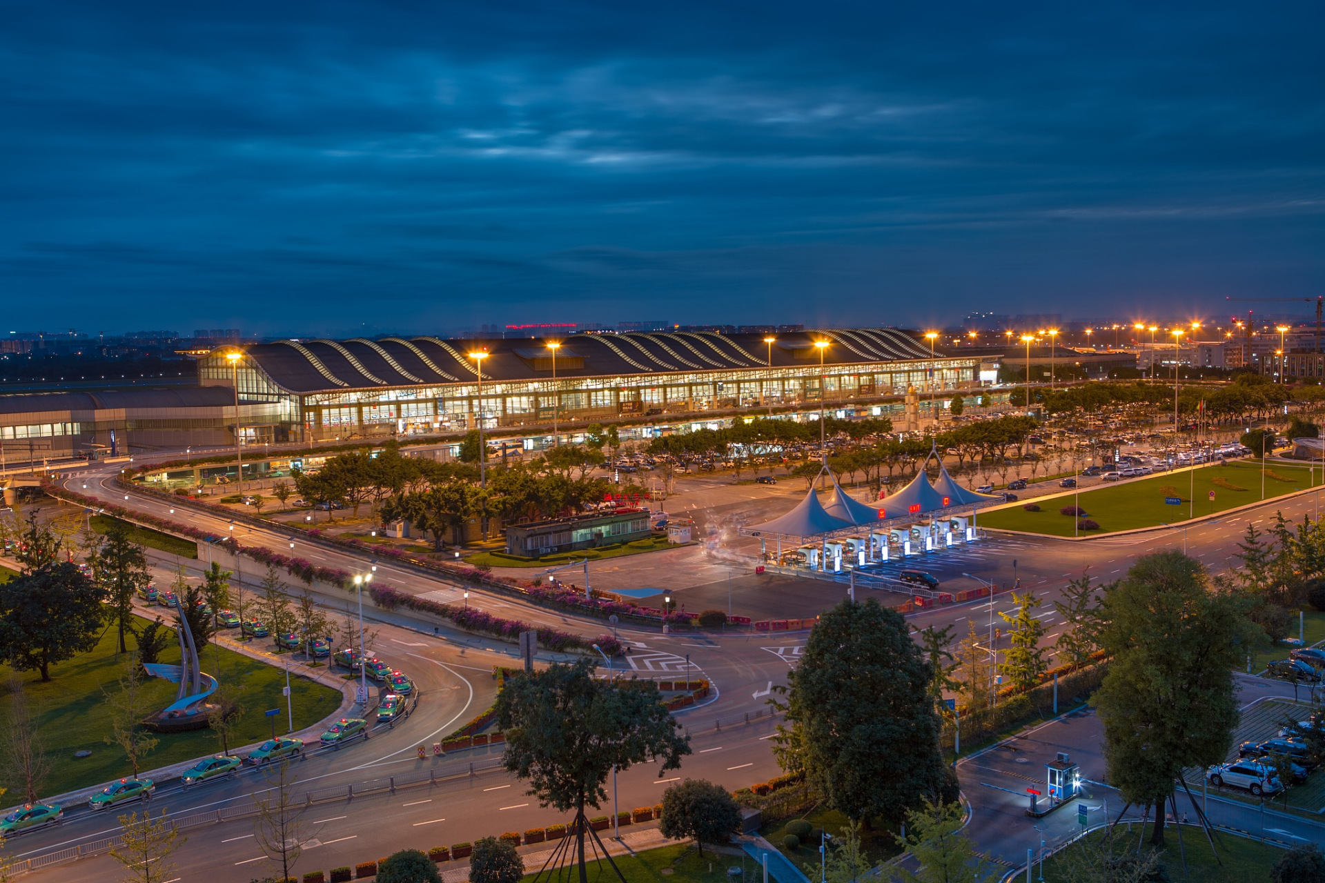 双流机场夜景图片