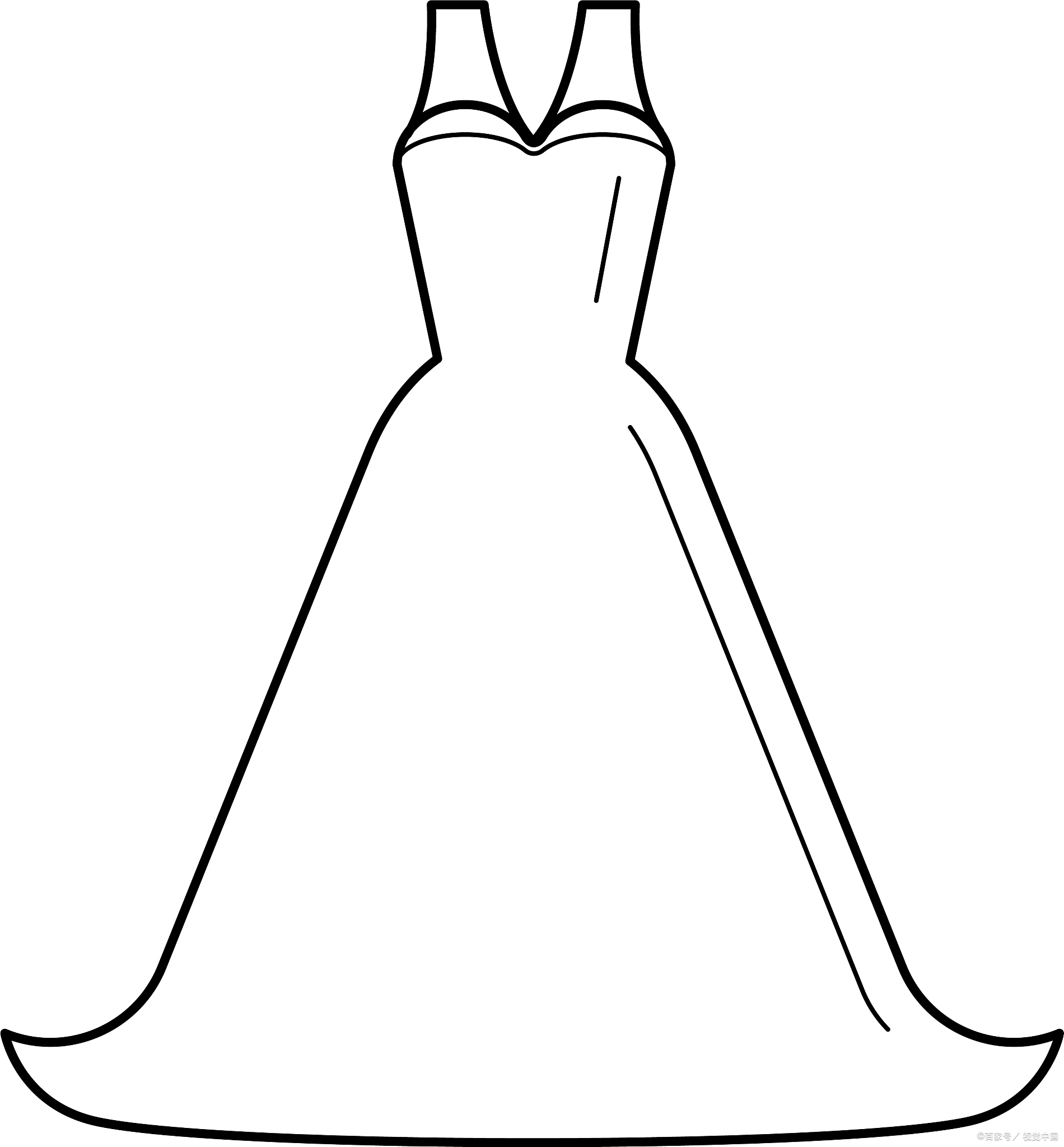 礼服简笔画怎么画
