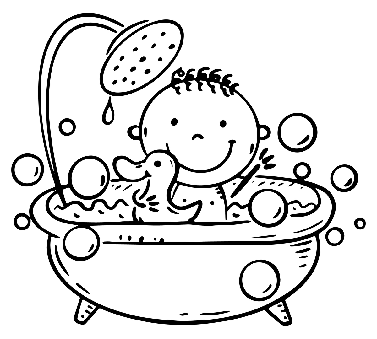 冲凉简笔画图片