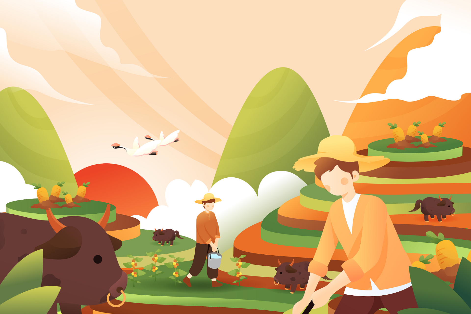 春耕正当时# #春耕#  (一) 男驱渭上众峰群,烽静儿童不易销.