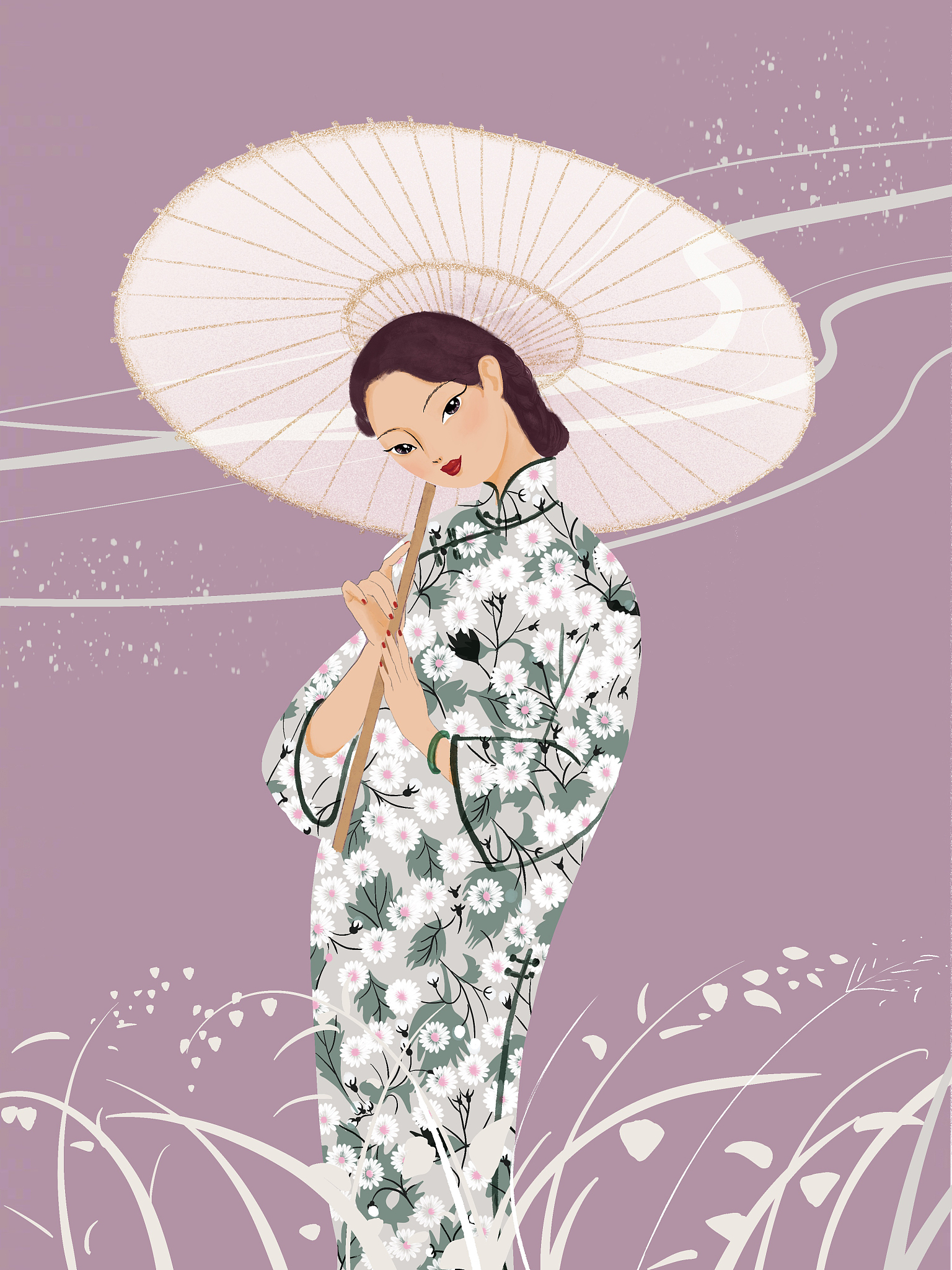 在繁华与古老的交织中,万名身着旗袍的少女,以绣花为符,以丝绦为经