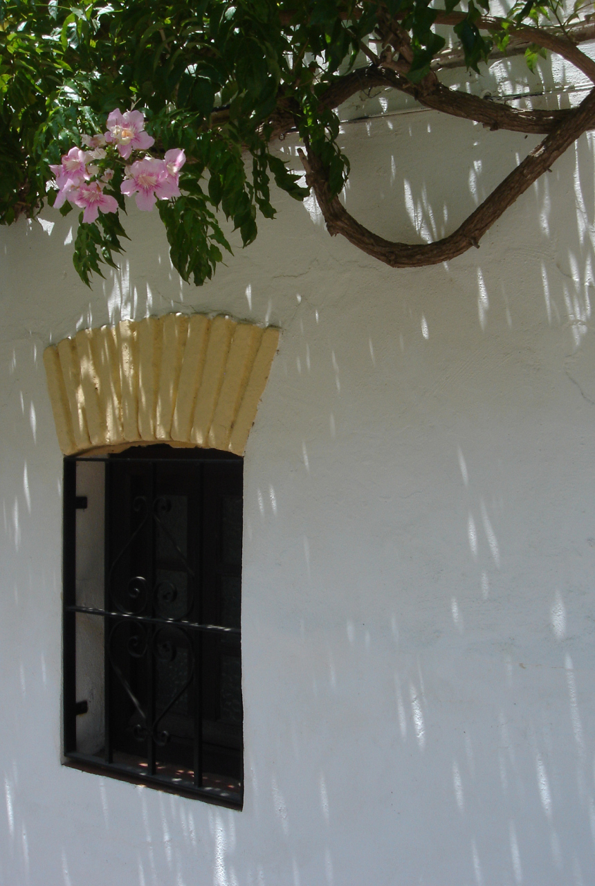 一僧一道在屋檐下避雨.