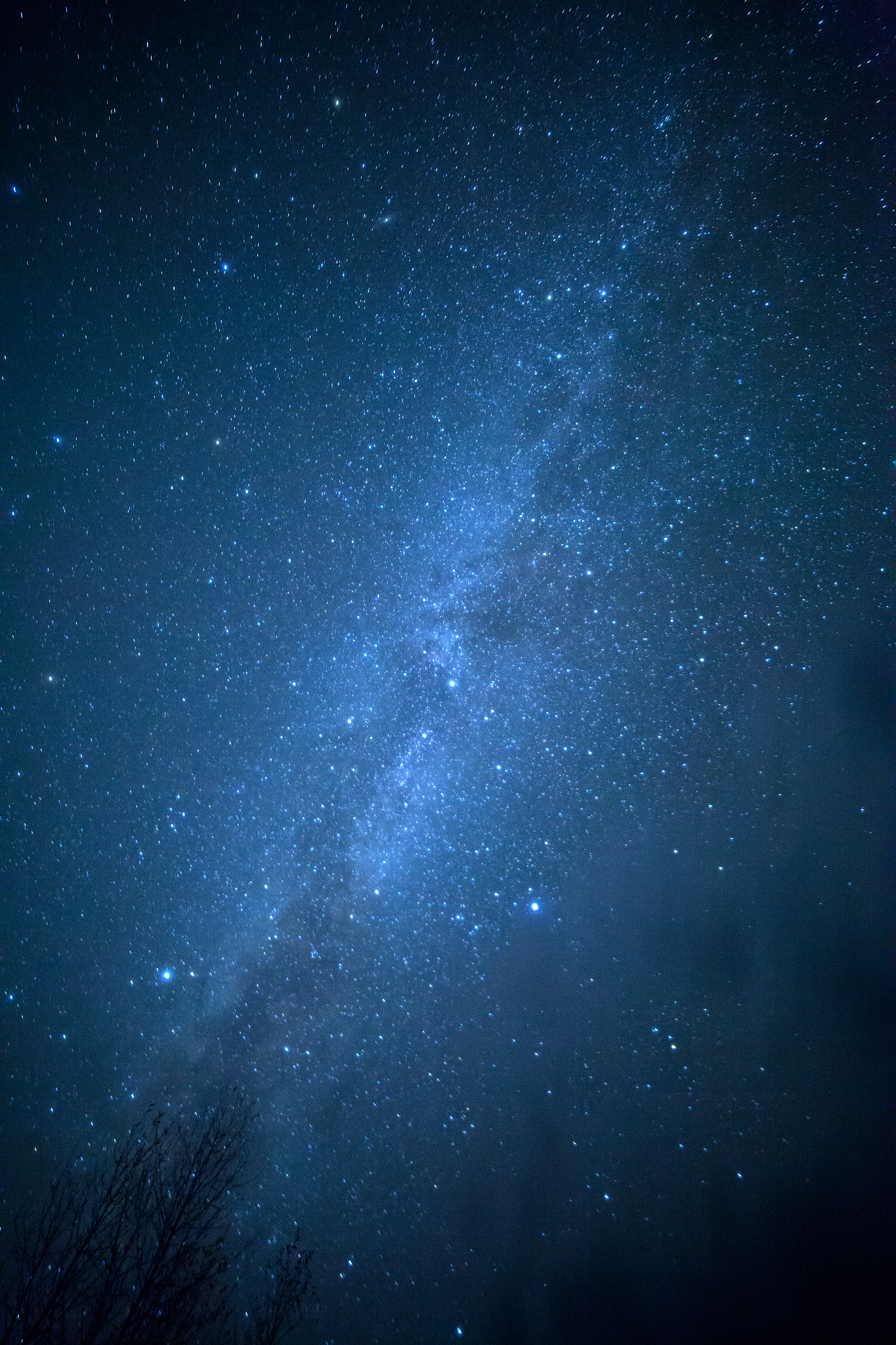 繁星点点,犹如我心中的情感, 在蓝色夜空中闪烁,寂静而深远