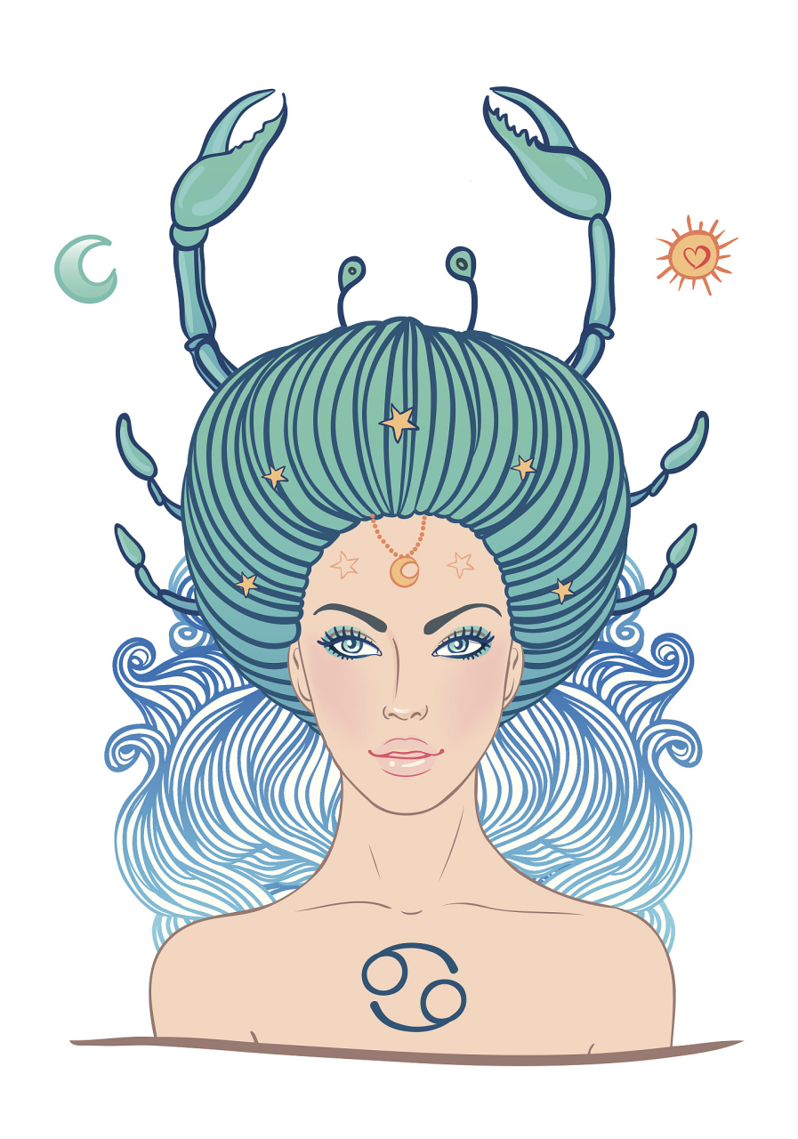 巨蟹座的星座符号是一只螃蟹,这个符号代表着保护和情感,这些特点也是