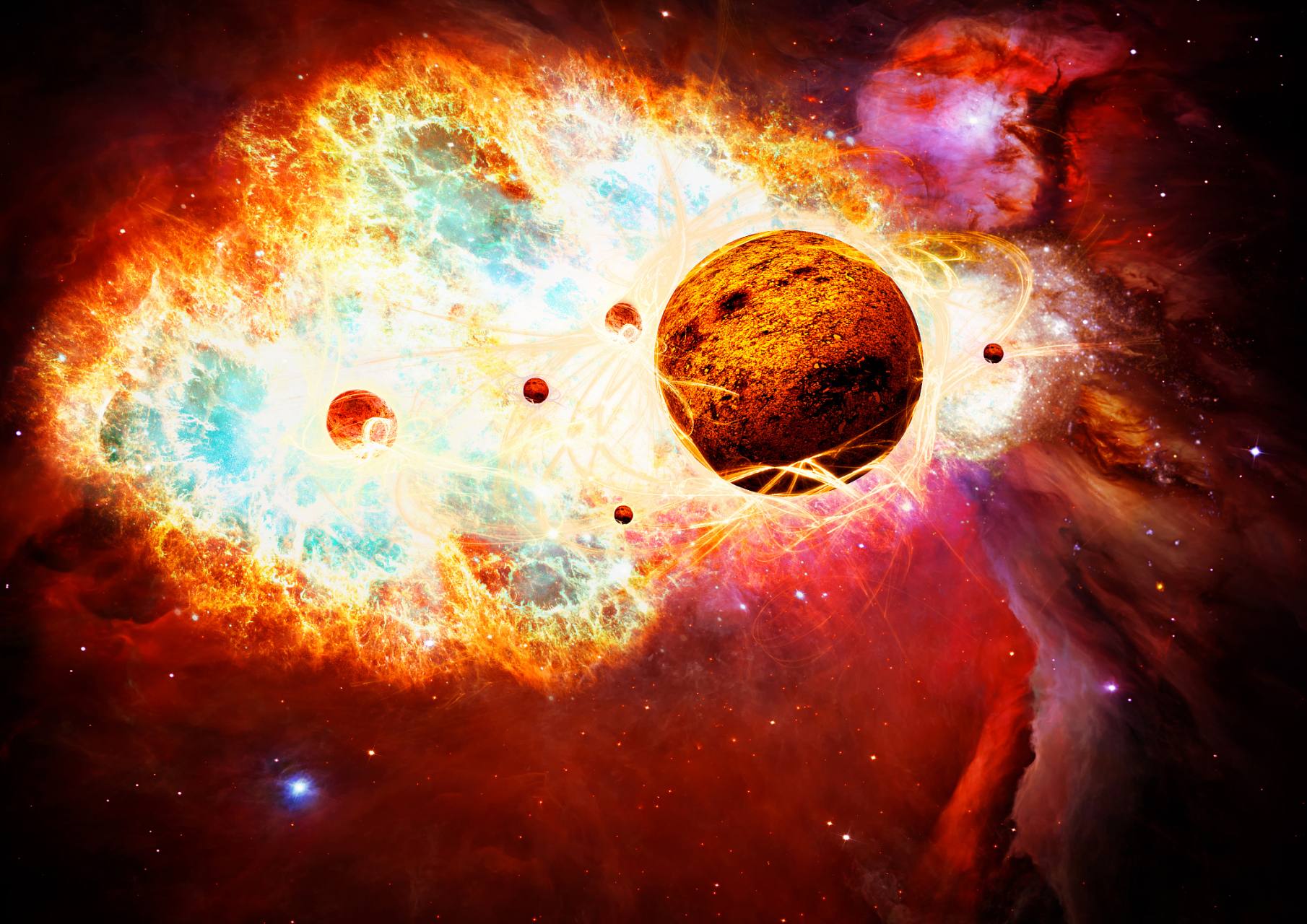 这个奇点爆炸形成了现在的宇宙,一个比原子还小的点就能搞出这么多