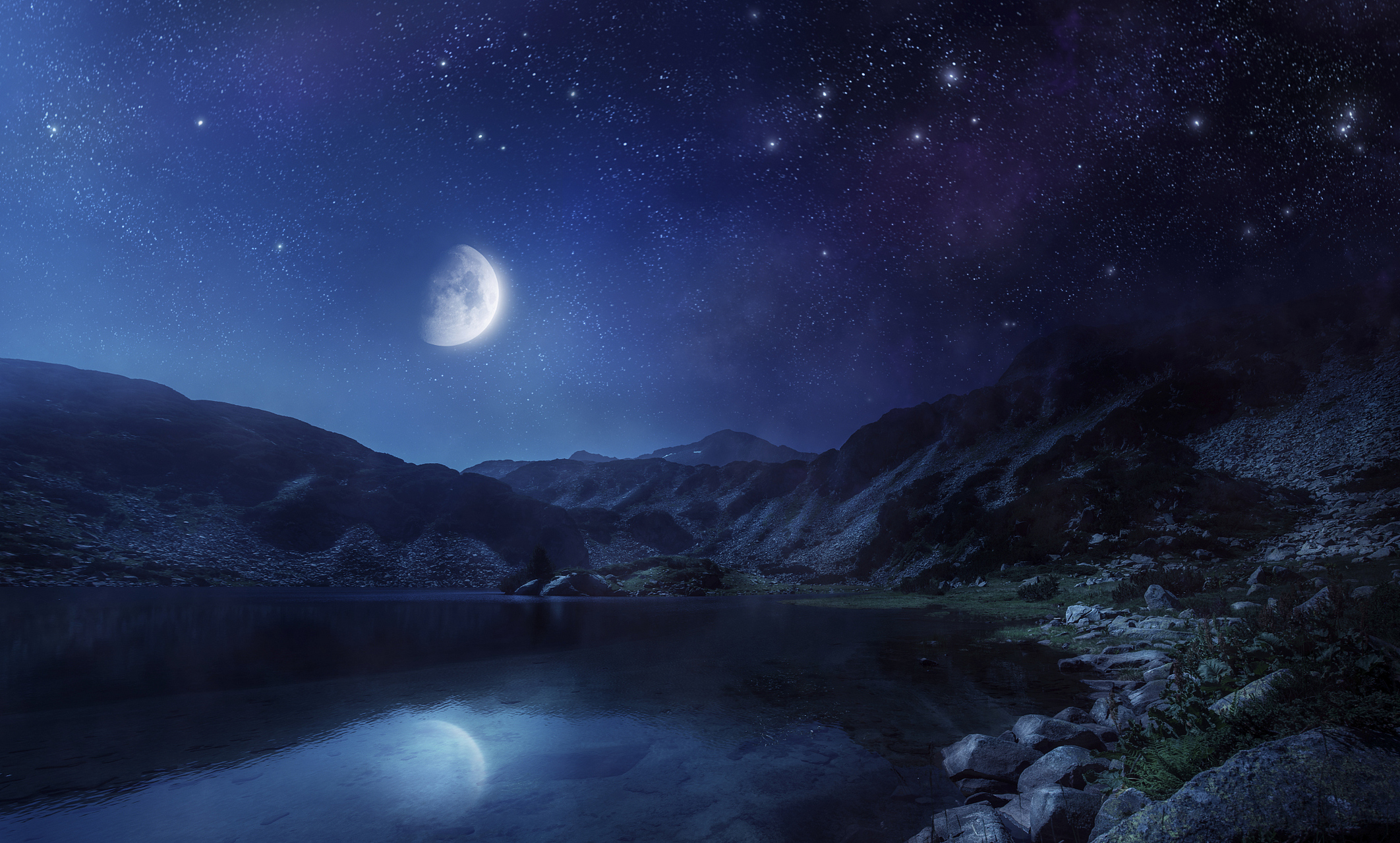 抬头仰望,繁星点点,银河横贯夜空,宇舟宙的浩瀚与神秘引人深思.