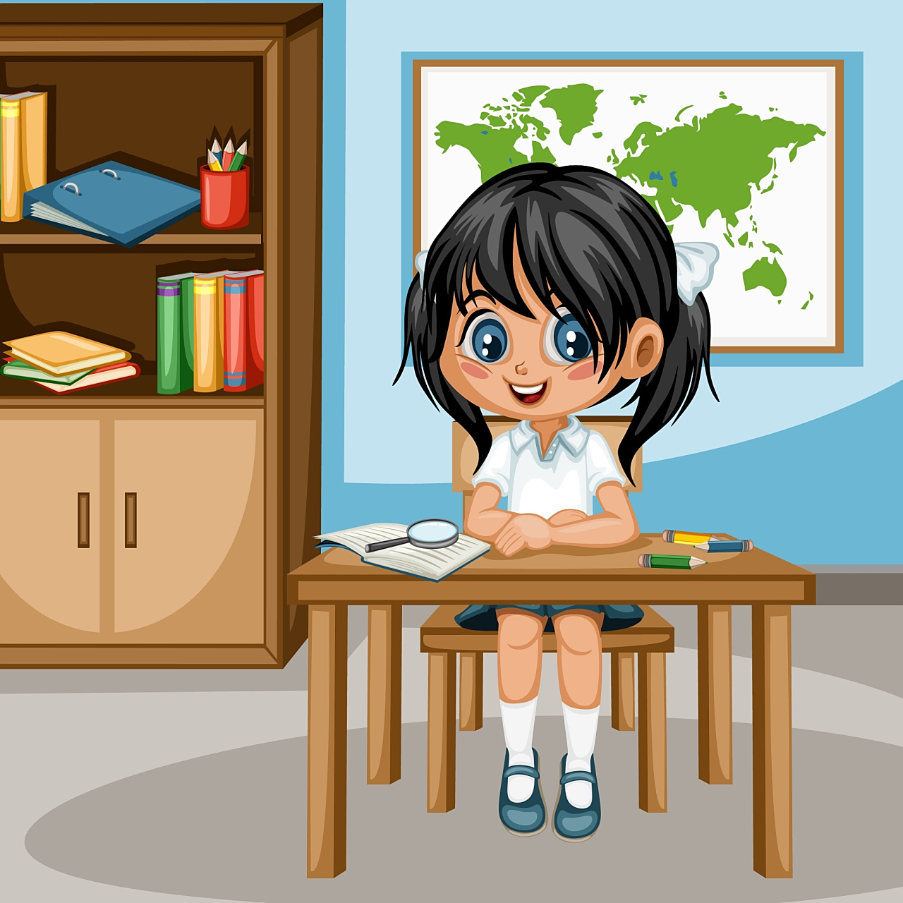 书桌,课桌,办公桌	 he sat at his desk working.