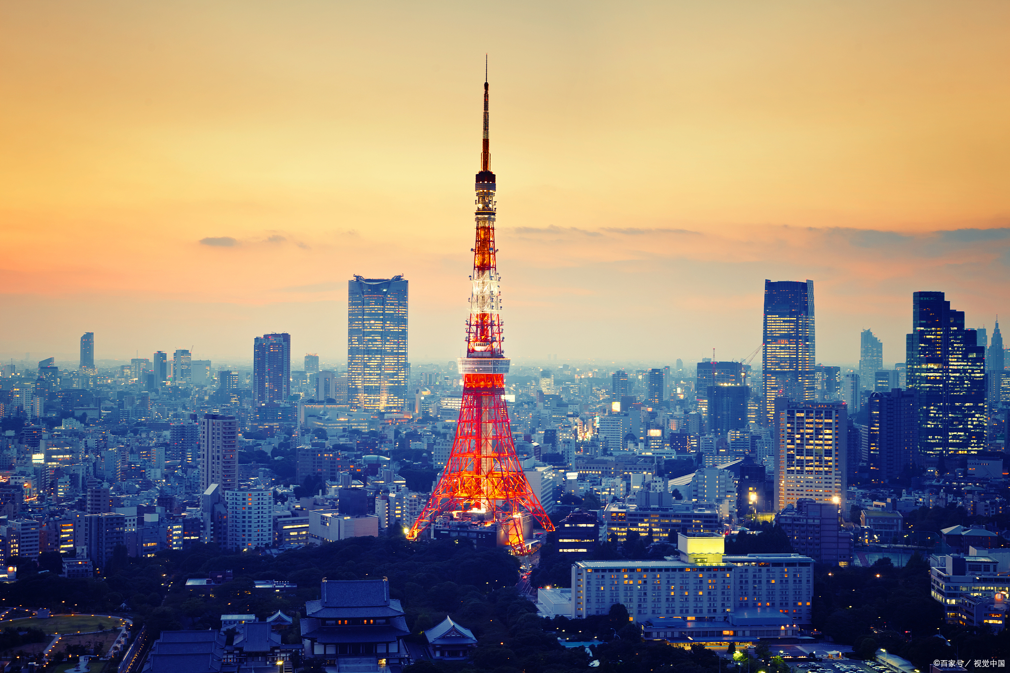 日本东京塔,璀璨星空下的"日本明珠"  日本东京塔,正式名称为日本电波