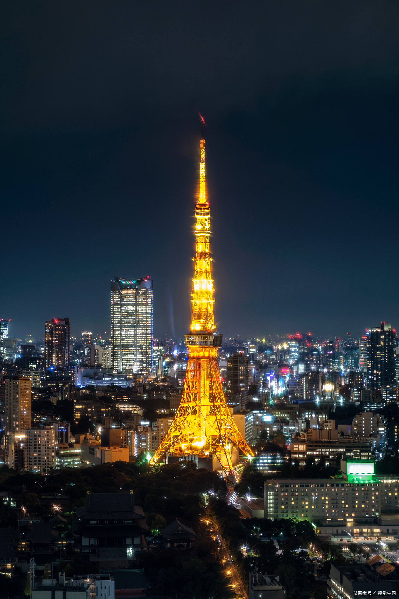 日本东京塔,璀璨星空下的"日本明珠"  日本东京塔,正式名称为日本电波