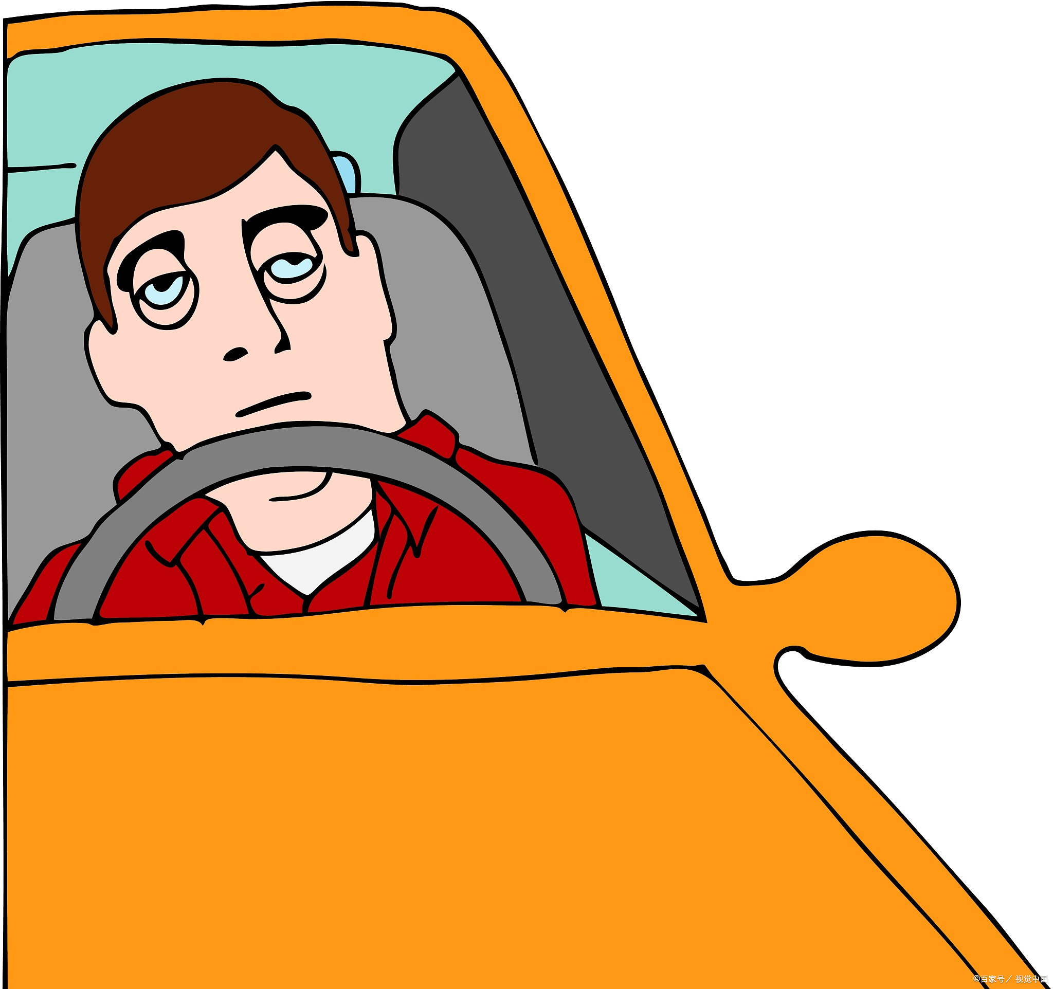 交通事故逃逸动漫画大脑图片卡通开车时思考问题在车里等候卡通图片