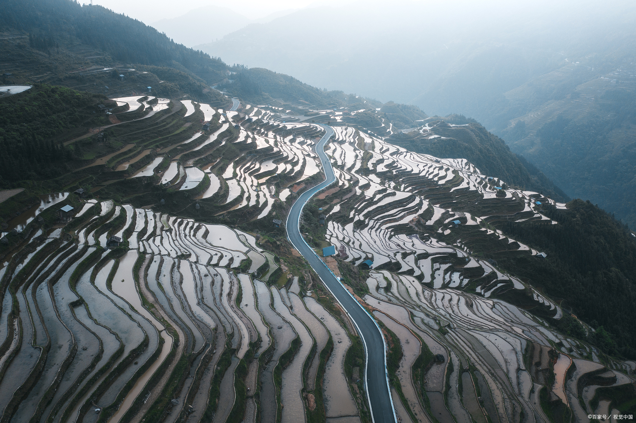 从江加榜梯田:绿色画卷中的夏日农忙乐章