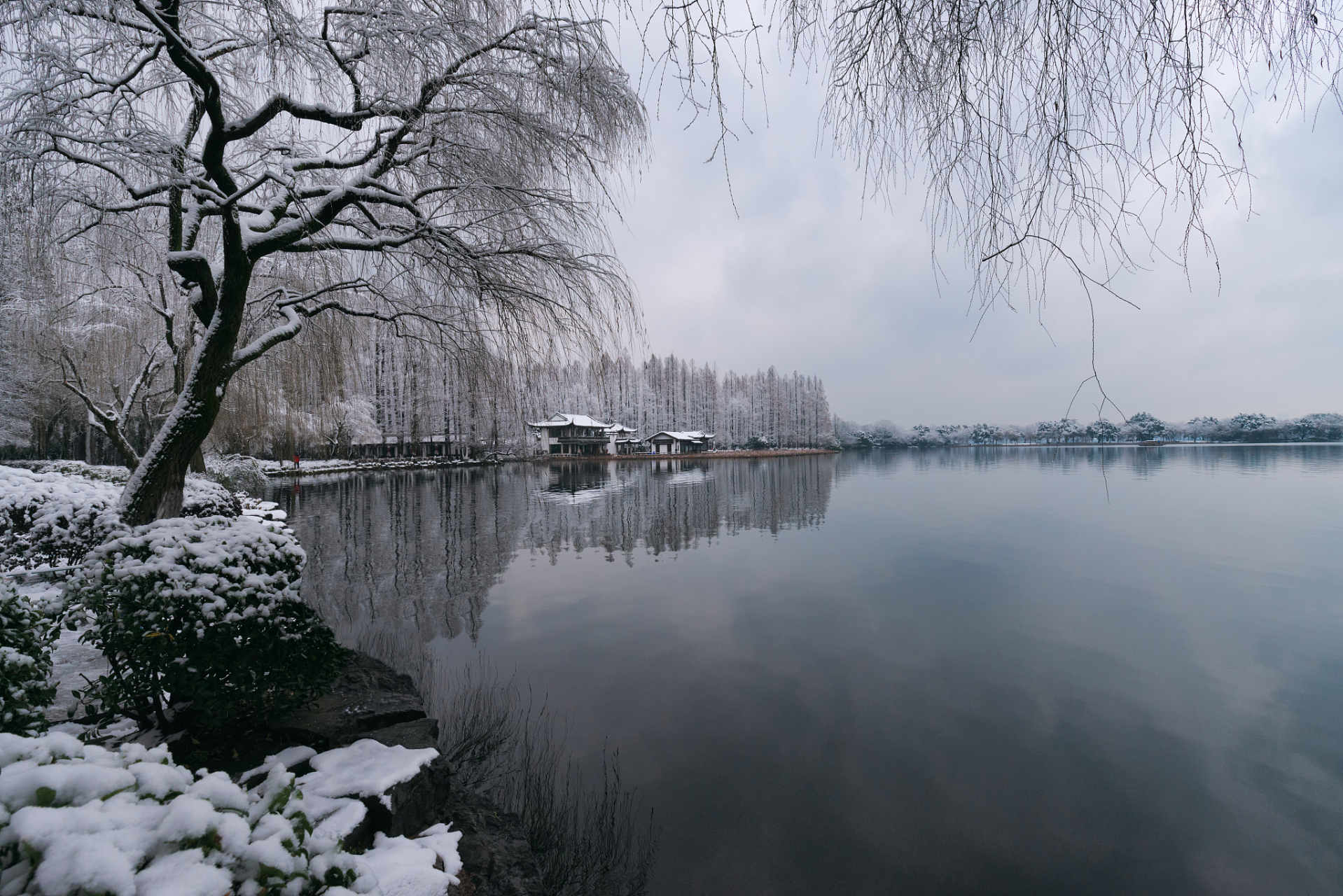 杭州城市雪景图片